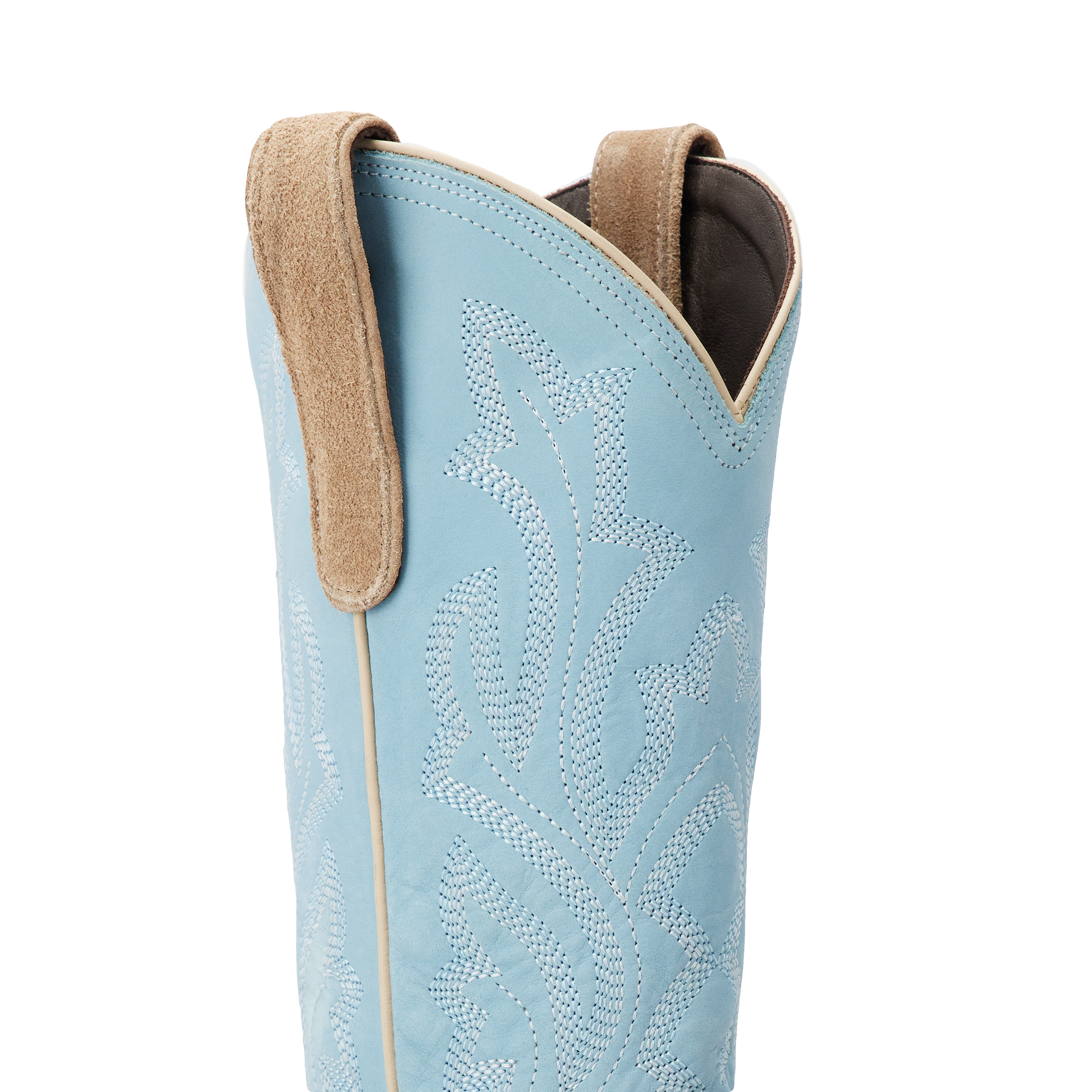Saratoga Square Boot - Latte Suede and Powder Blue Ladies Boot Western Fashion by Lane