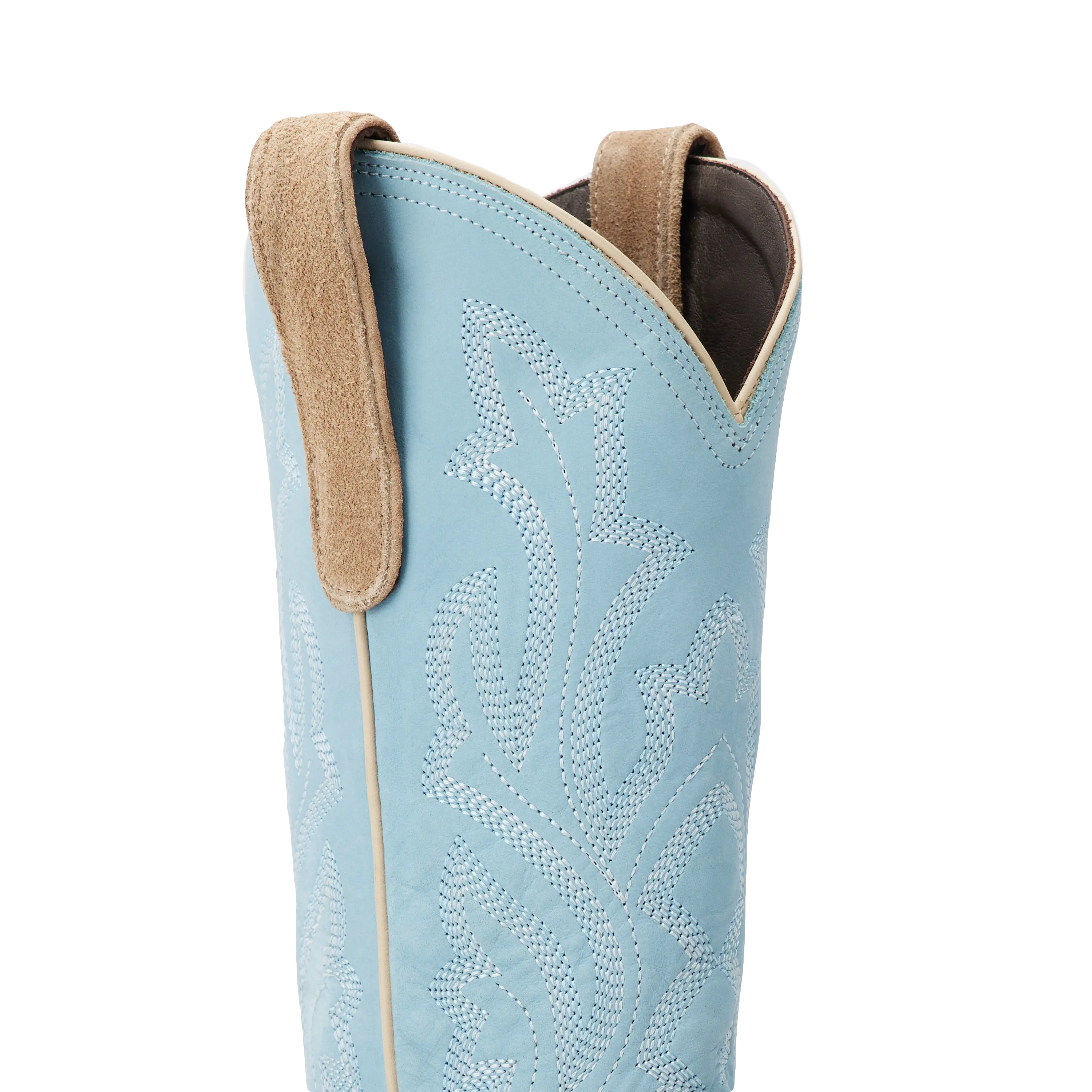 Saratoga Square Boot - Latte Suede and Powder Blue Ladies Boot Western Fashion by Lane