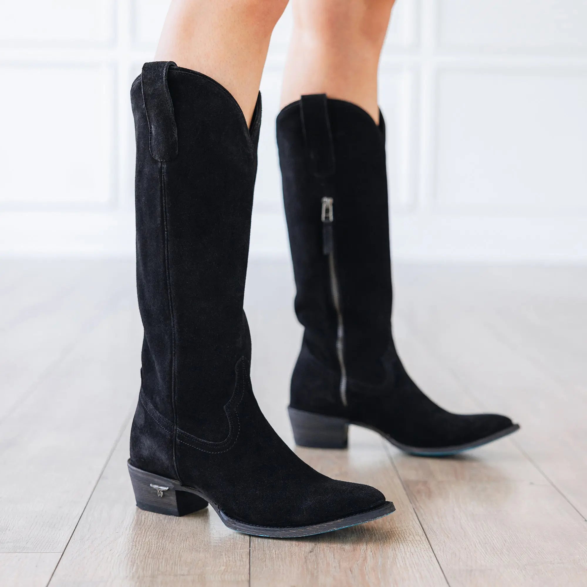Plain Jane Boot - Soft Black Suede Ladies Boot Western Fashion by Lane