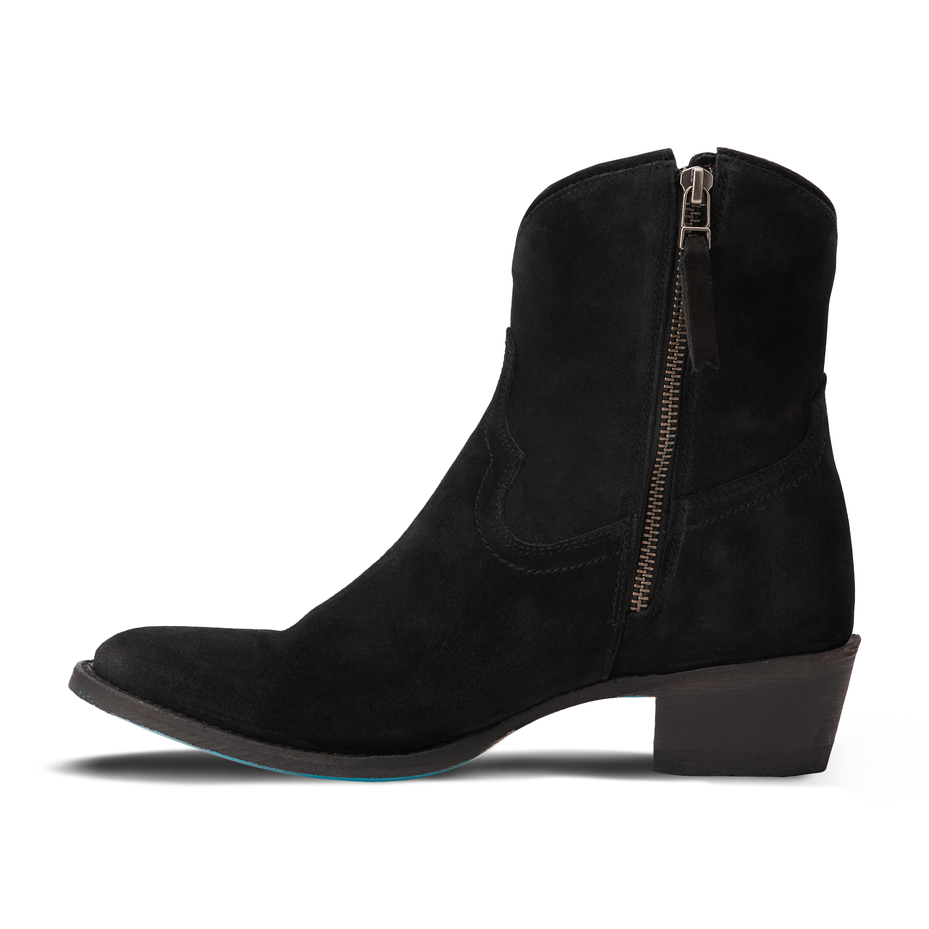Plain Jane Bootie - Soft Black Suede Ladies Bootie Western Fashion by Lane