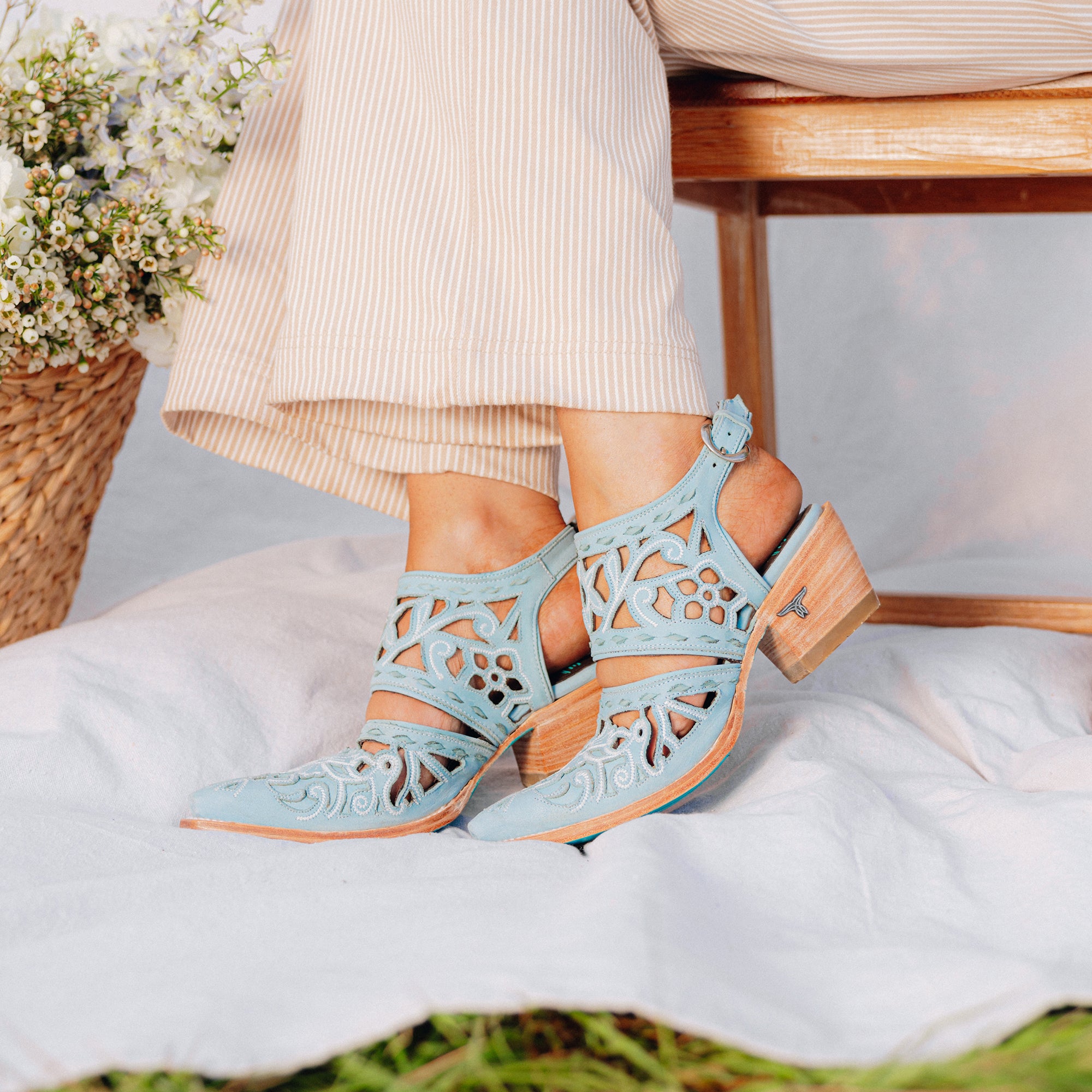 Robin Cut Out Slingback Mule - Powder Blue Mule Western Fashion by Lane