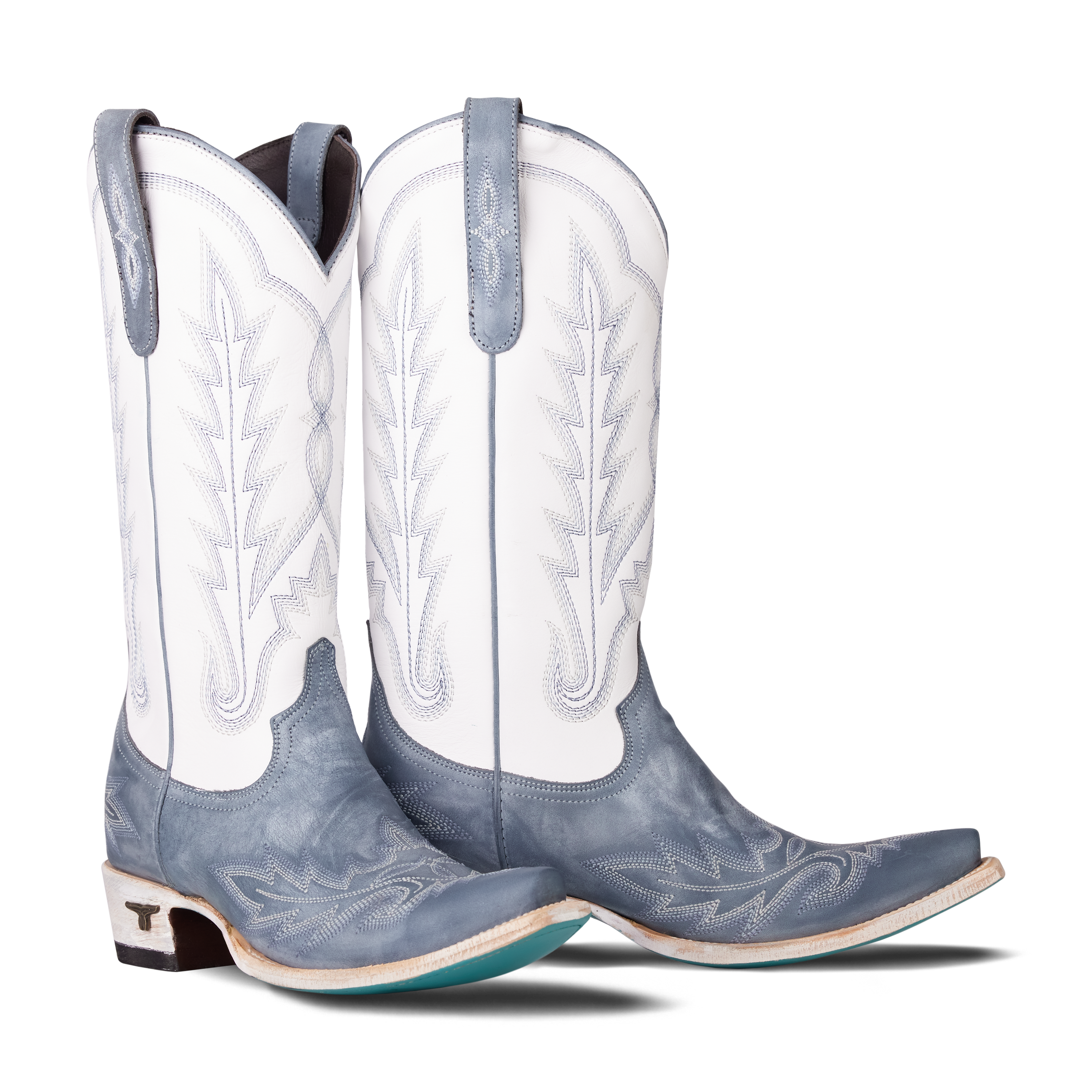 Lexington Boot - Washed Denim/Matte White