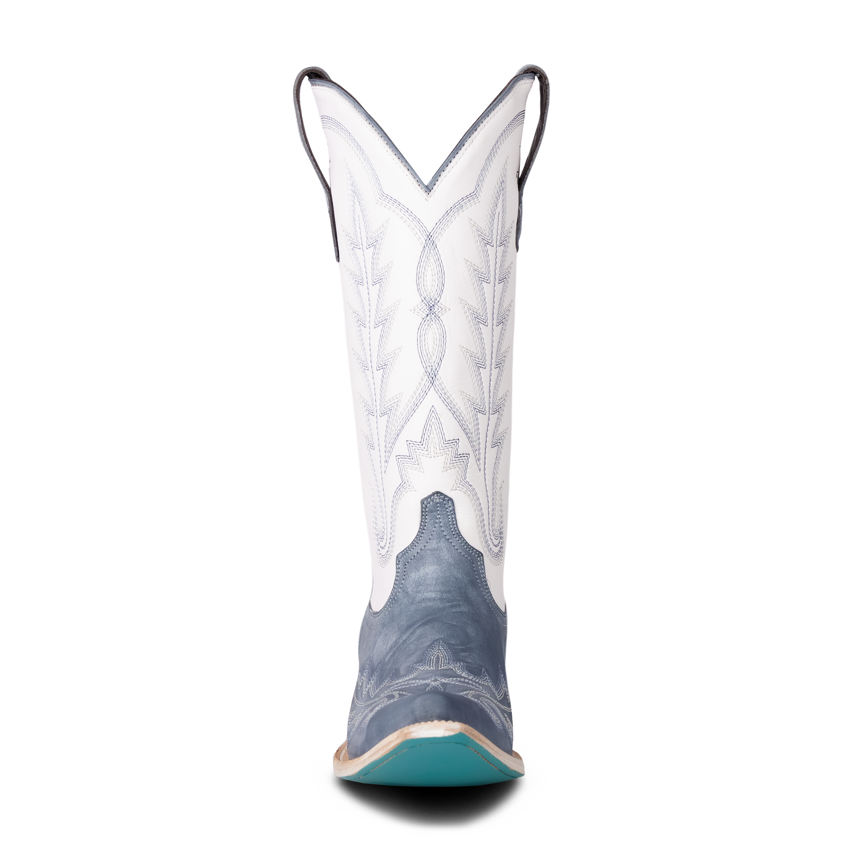 Lexington Boot - Washed Denim/Matte White Ladies Boot Western Fashion by Lane