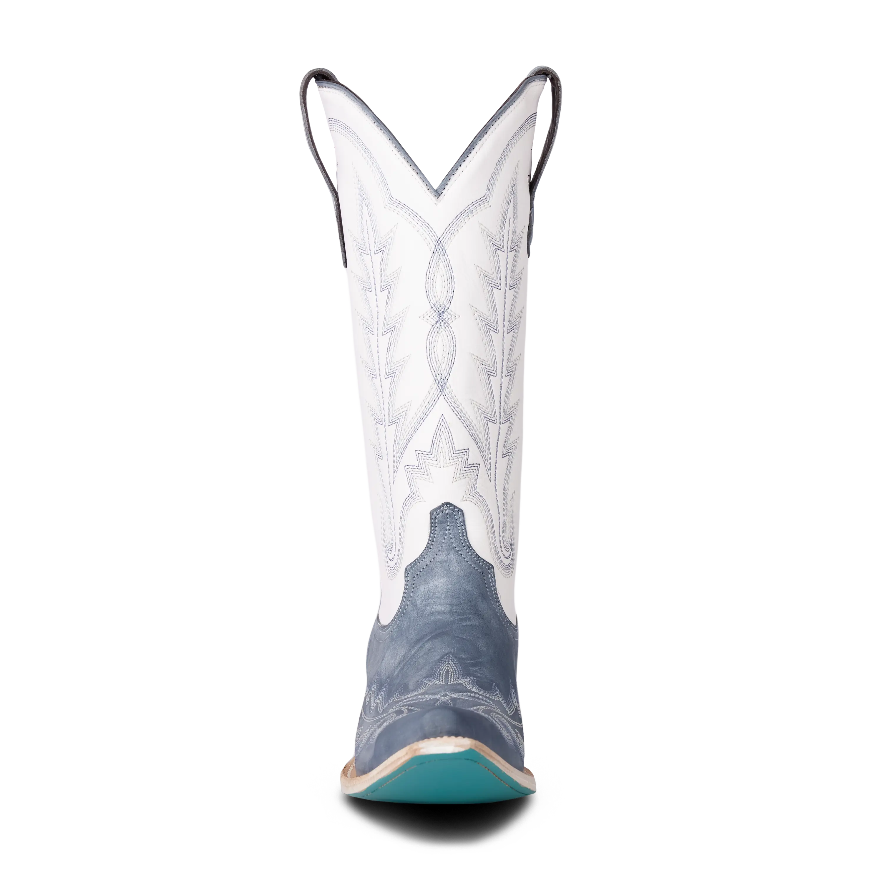 Lexington Boot - Washed Denim/Matte White Ladies Boot Western Fashion by Lane