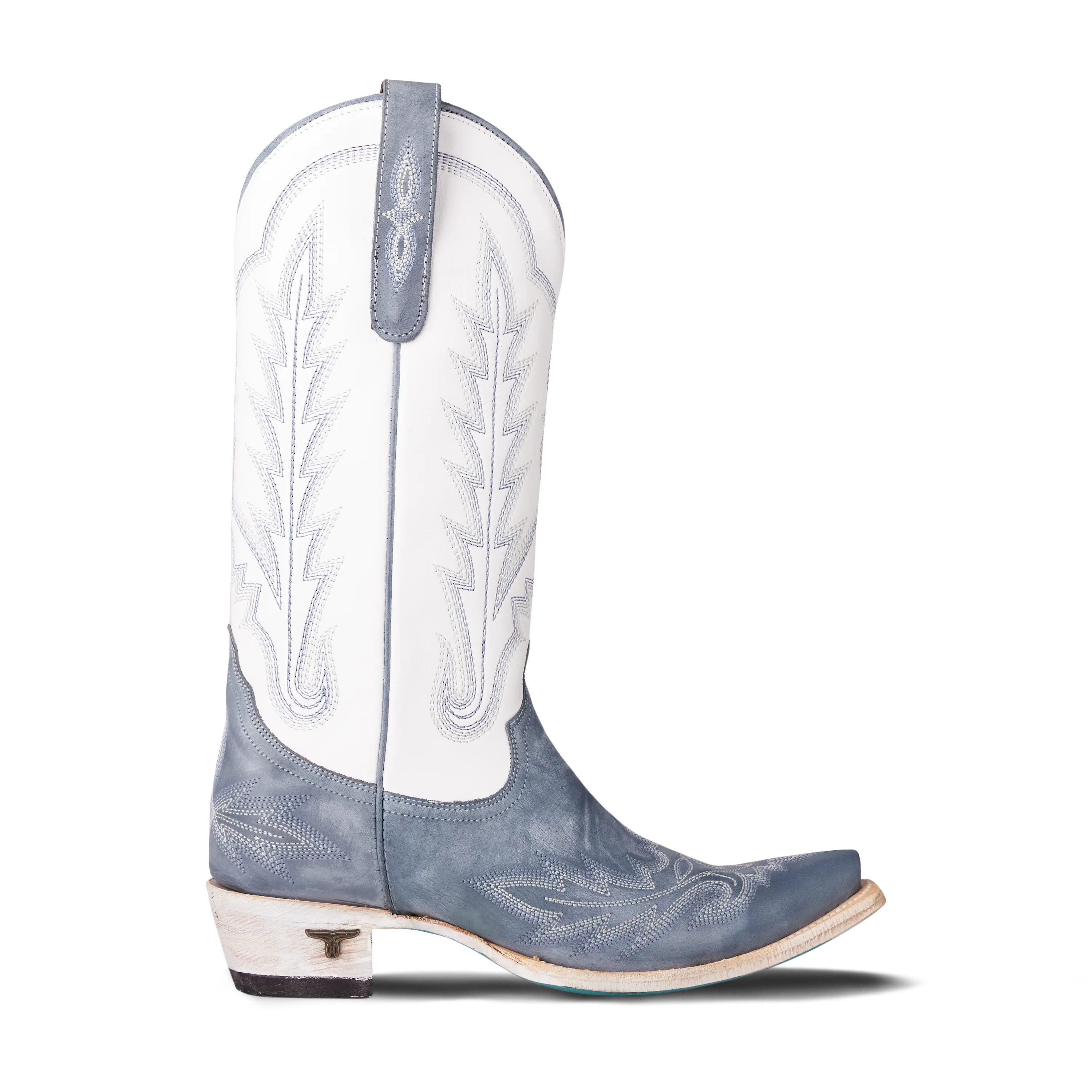 Lexington Boot - Washed Denim/Matte White Ladies Boot Western Fashion by Lane