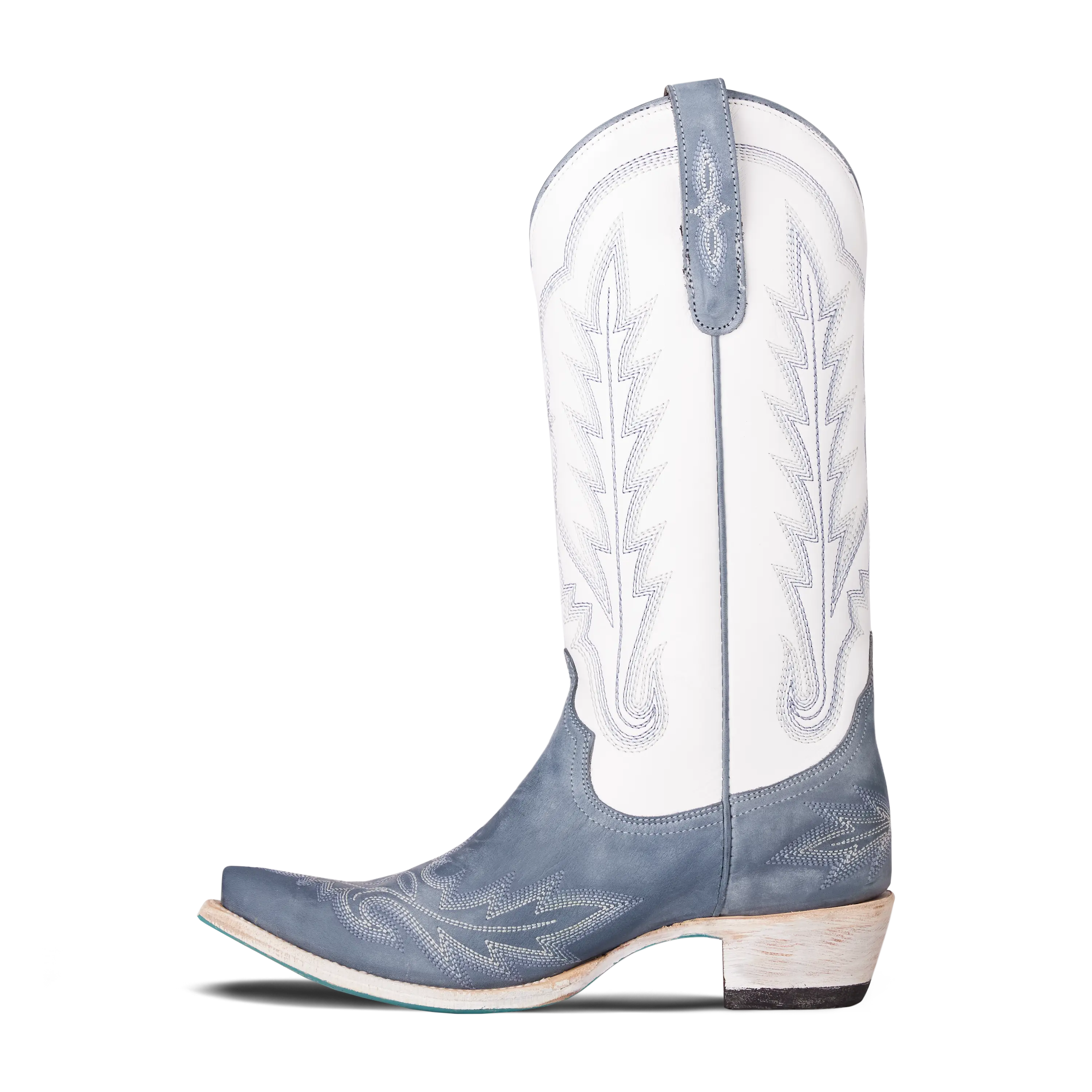 Lexington Boot - Washed Denim/Matte White Ladies Boot Western Fashion by Lane