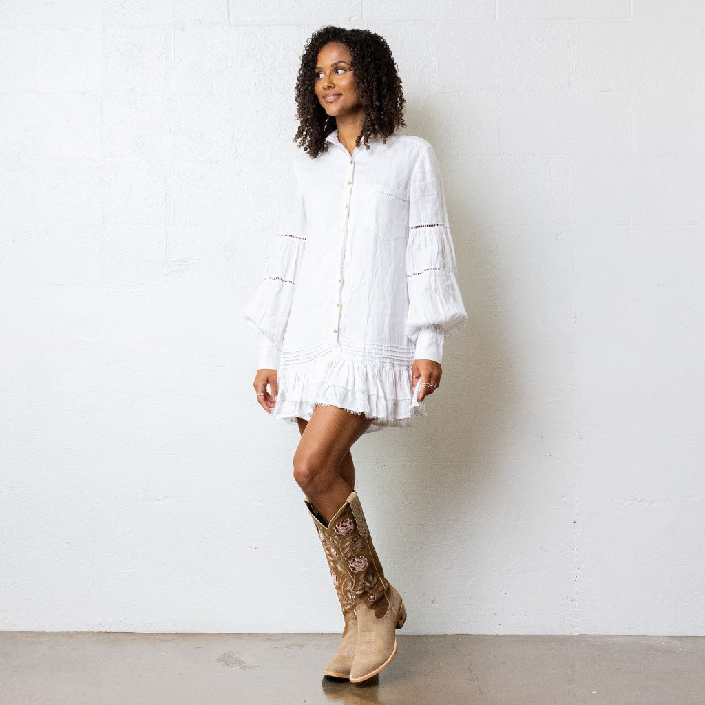 Kenzie Boot - Latte Suede/Burnt Caramel Ladies Boot Western Fashion by Lane