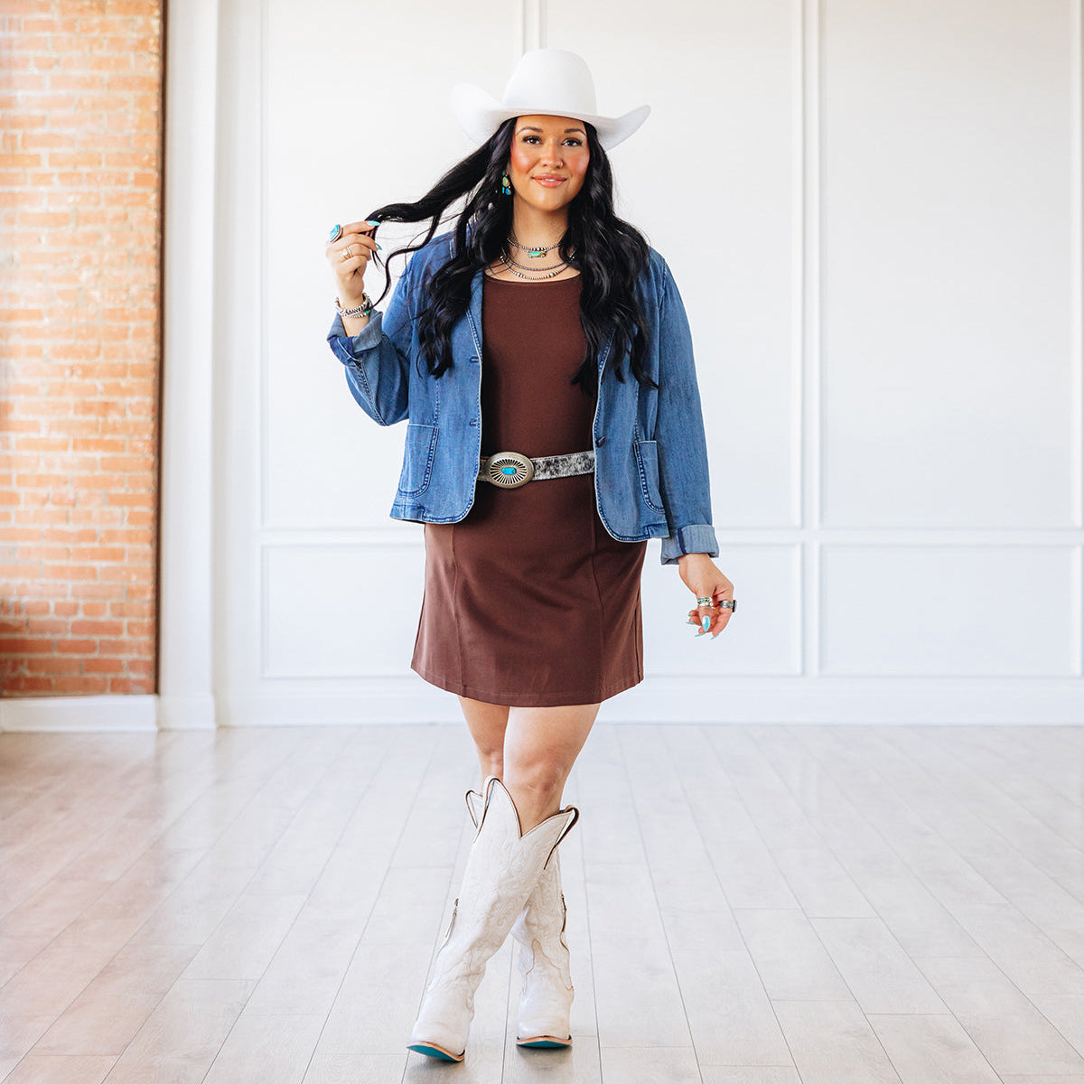 Lane Essential Dress - Brown**FINAL SALE** Clothing Western Fashion by Lane