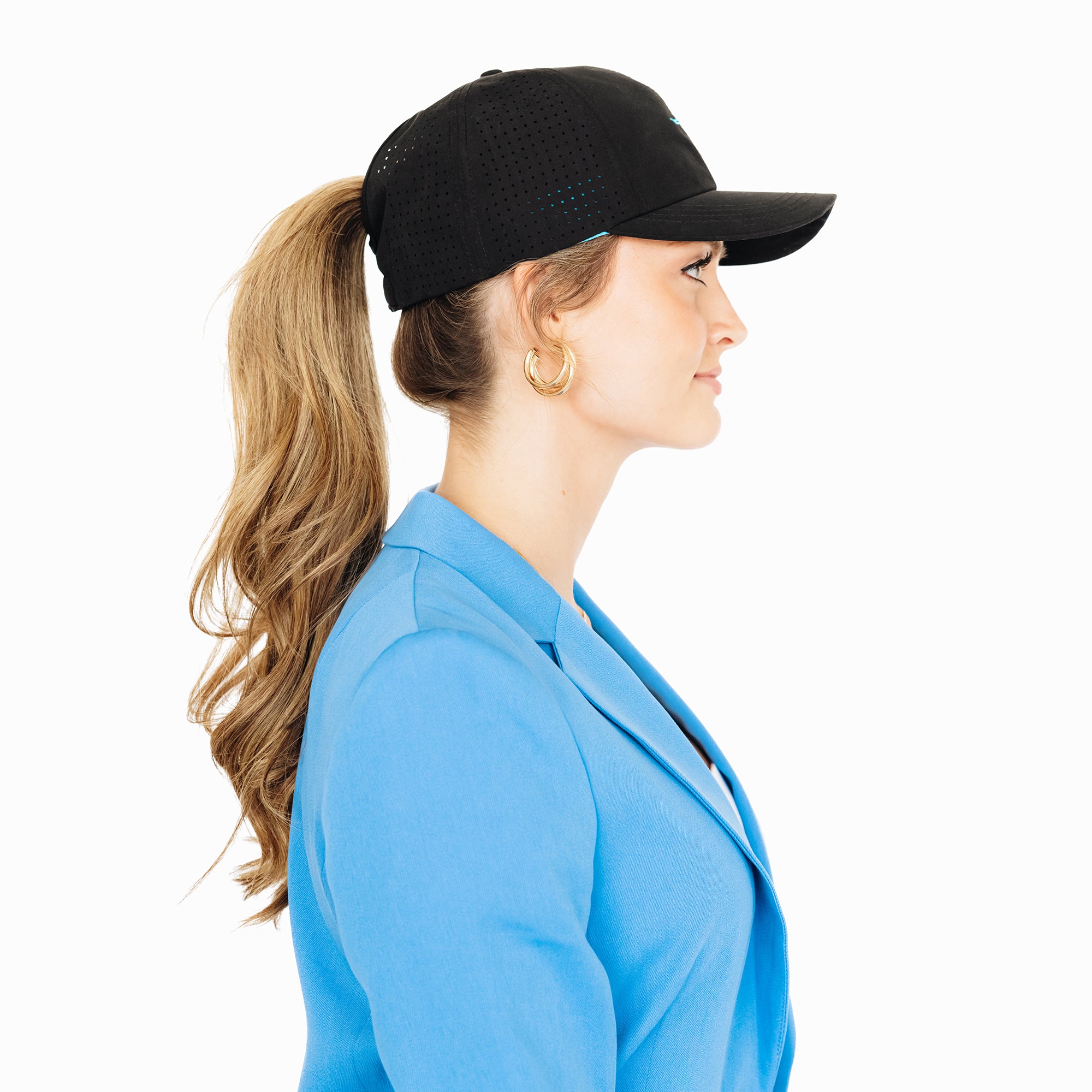 Ladies Ponytail Cap - Black Ladies Cap Western Fashion by Lane