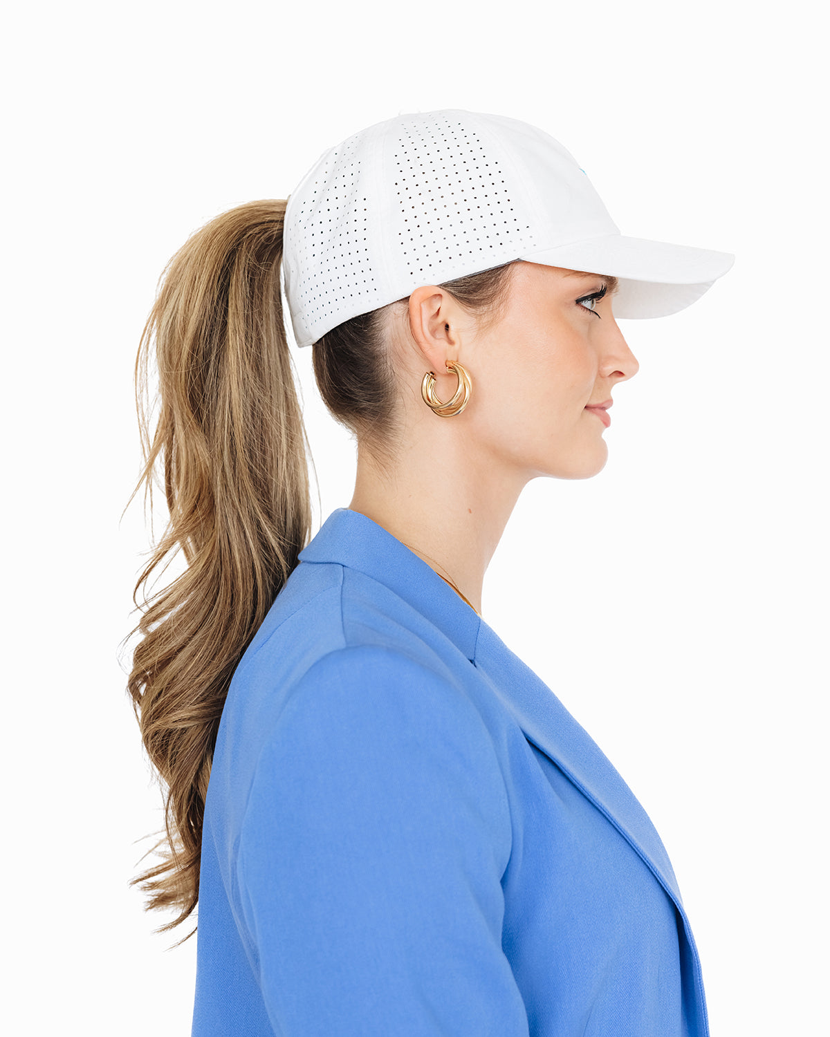 Ladies Ponytail Cap - White Ladies Cap Western Fashion by Lane