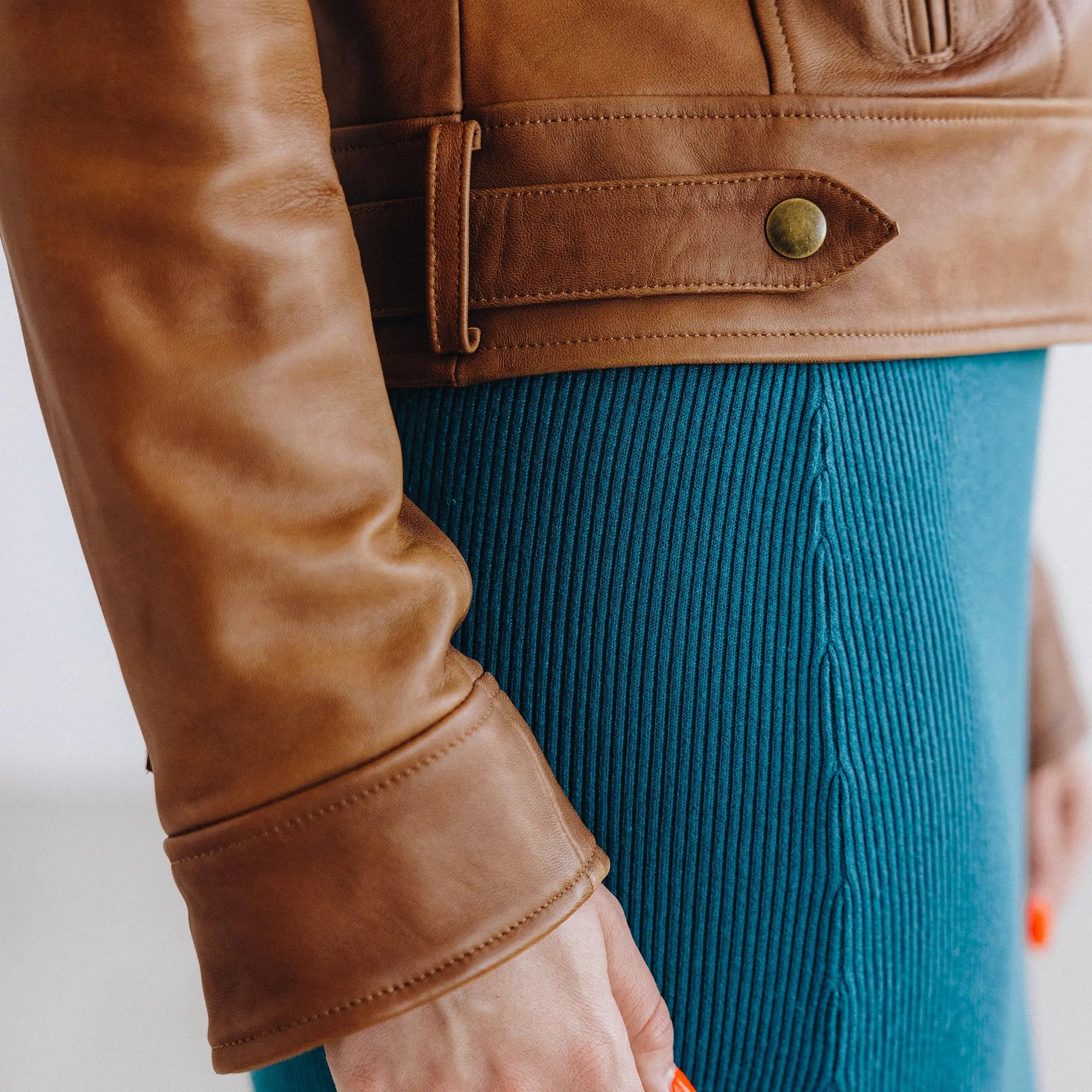 Basic Biker Jacket - Desert Clay Brown Leather Jackets Western Fashion by Lane