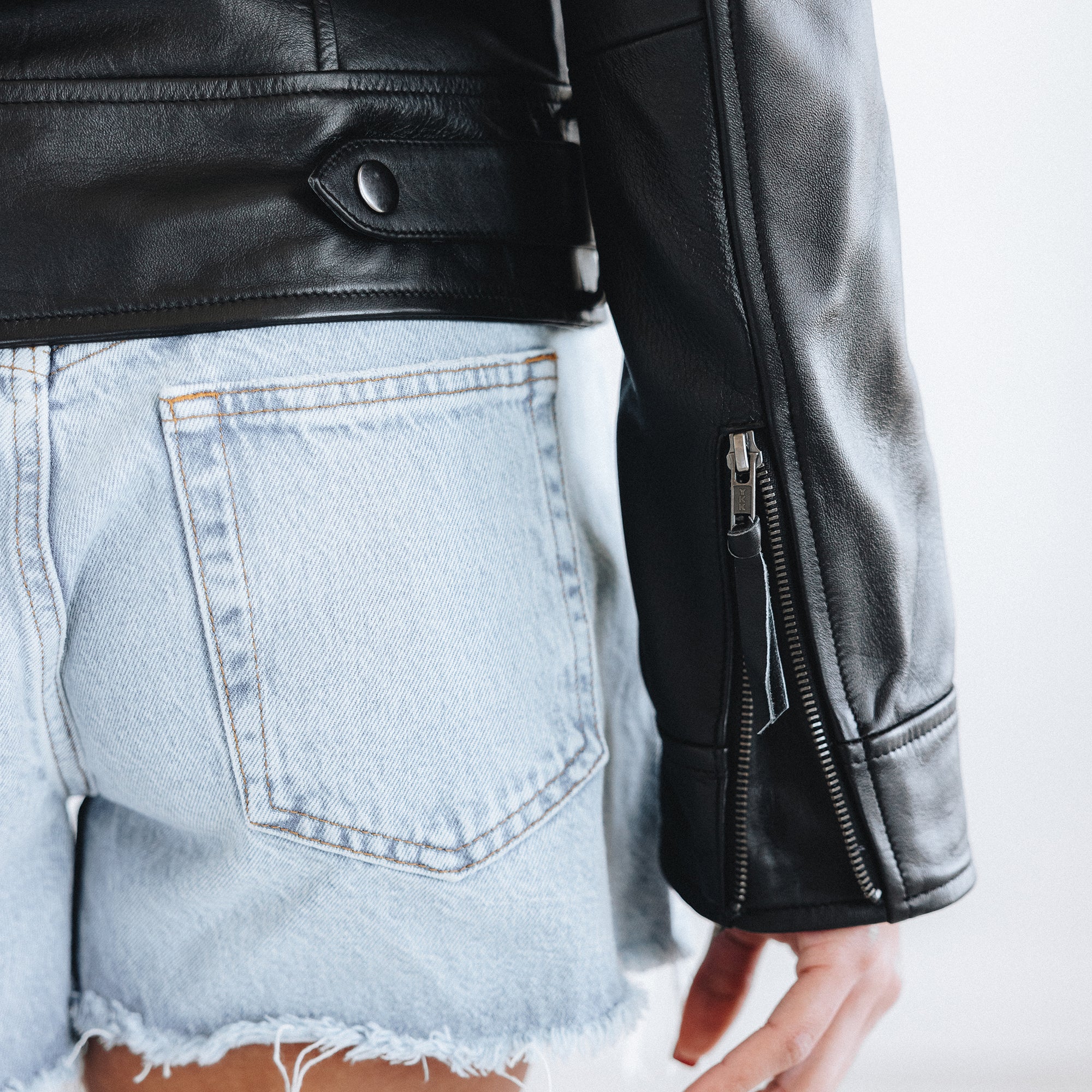 Basic Biker Jacket - Jet Black Leather