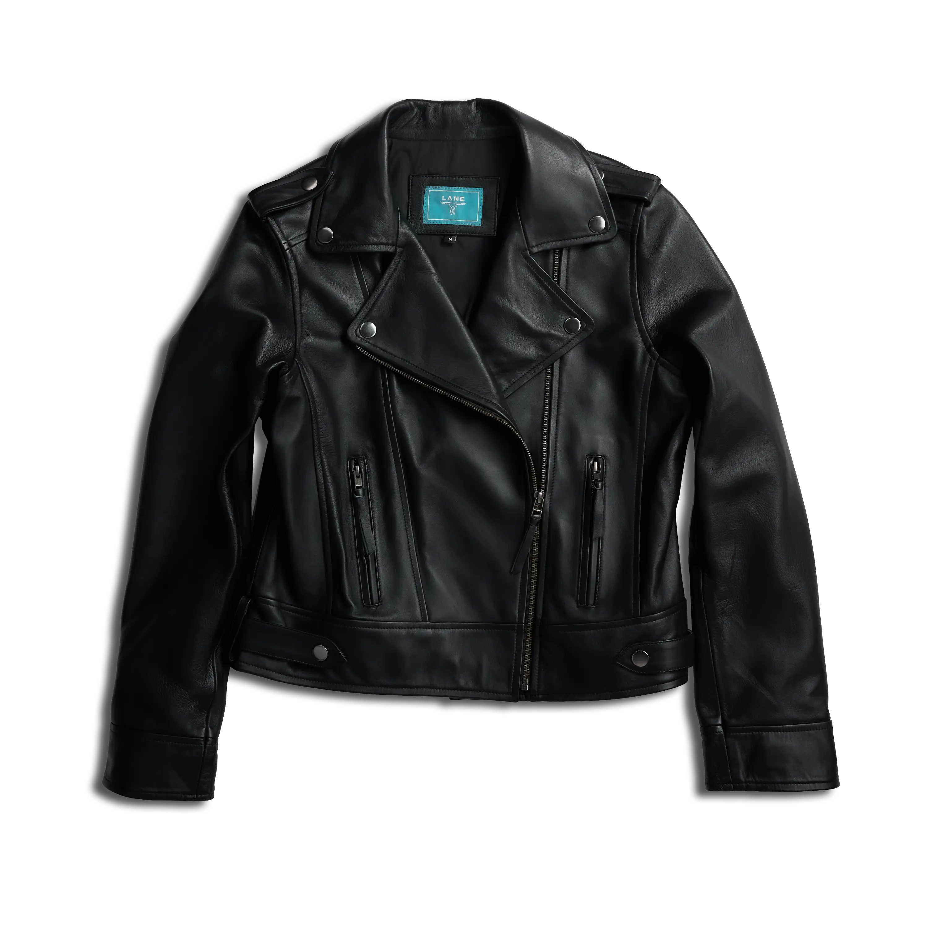Basic Biker Jacket - Jet Black Leather Jackets Jet Black Western Fashion by Lane