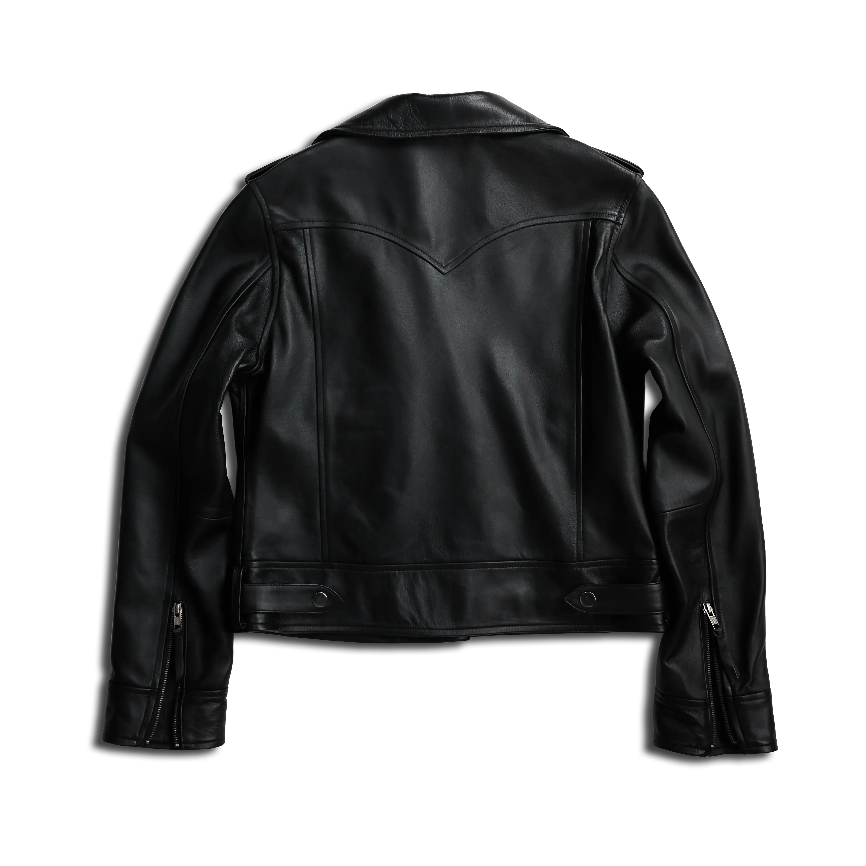 Basic Biker Jacket - Jet Black Leather Jackets Western Fashion by Lane