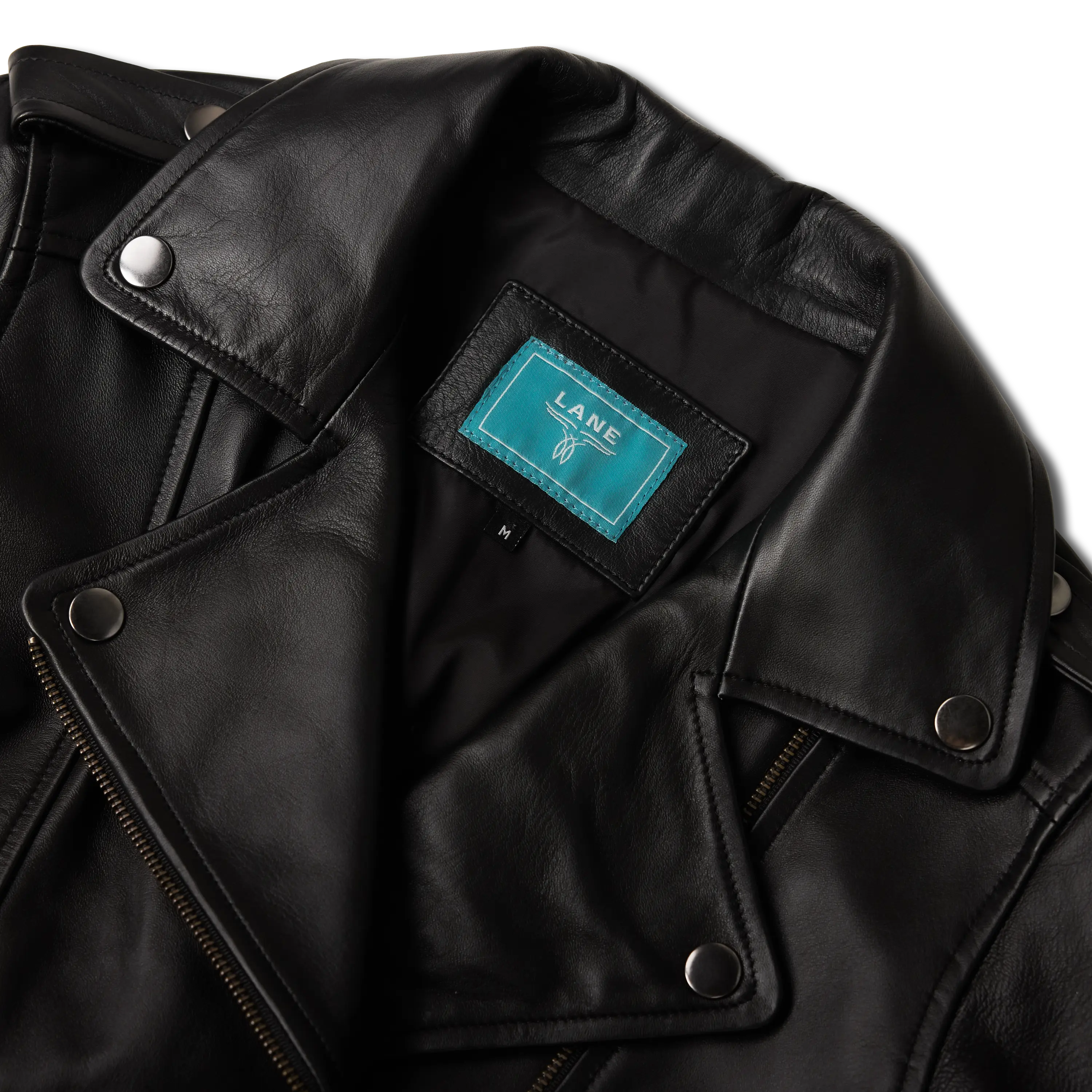 Basic Biker Jacket - Jet Black Leather Jackets Western Fashion by Lane
