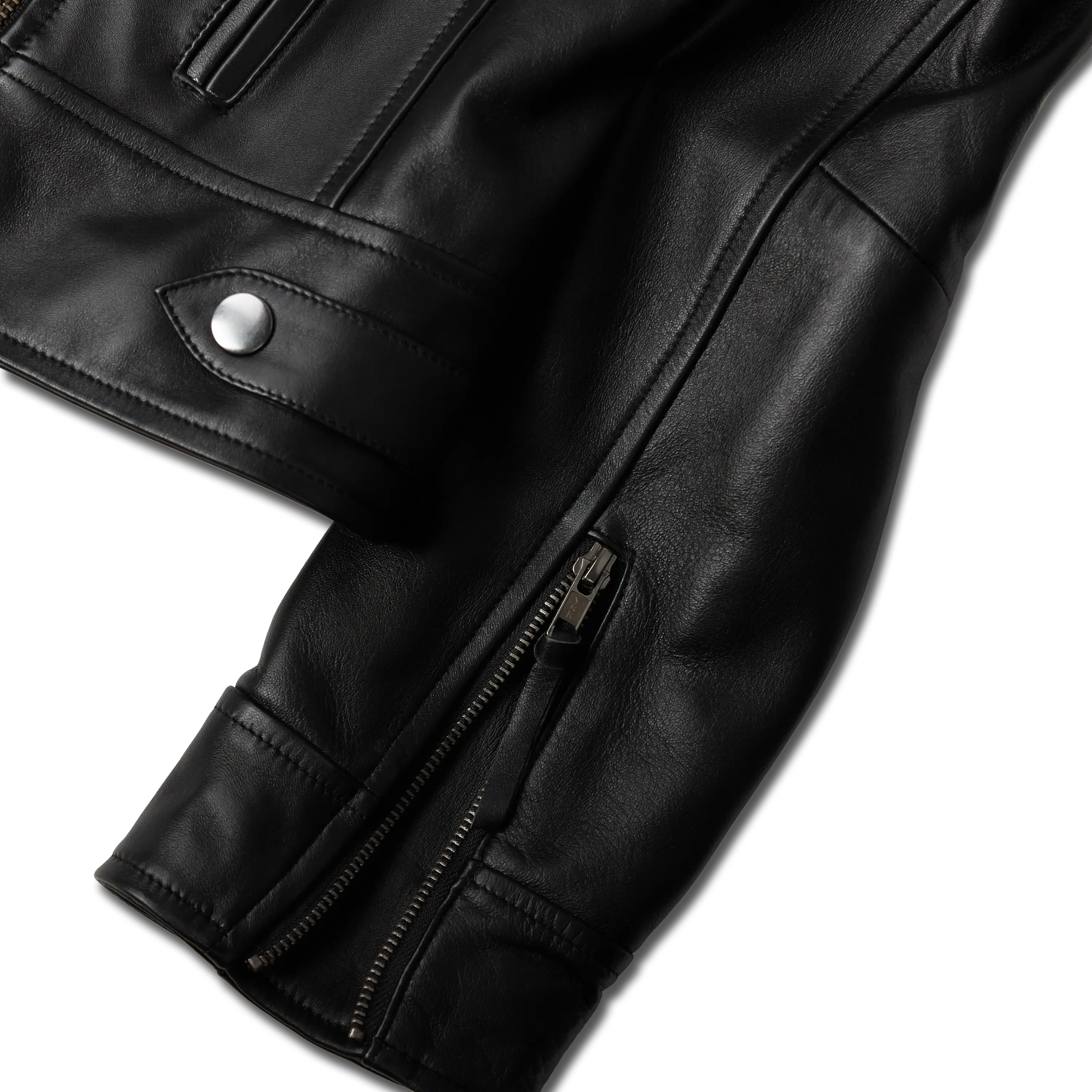 Basic Biker Jacket - Jet Black Leather Jackets Western Fashion by Lane