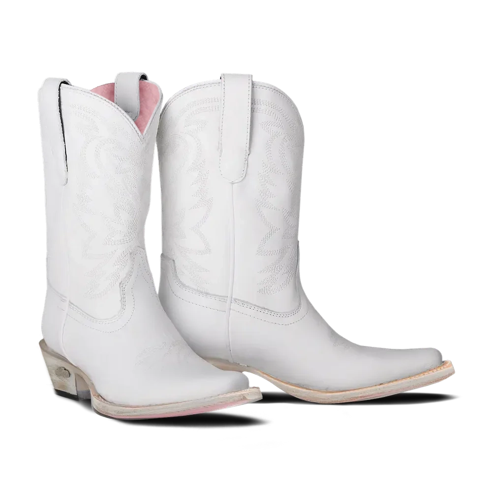 Megan Moroney Lil' Lane Girls Smokeshow Boot - Matte White Kids Boots Western Fashion by Lane