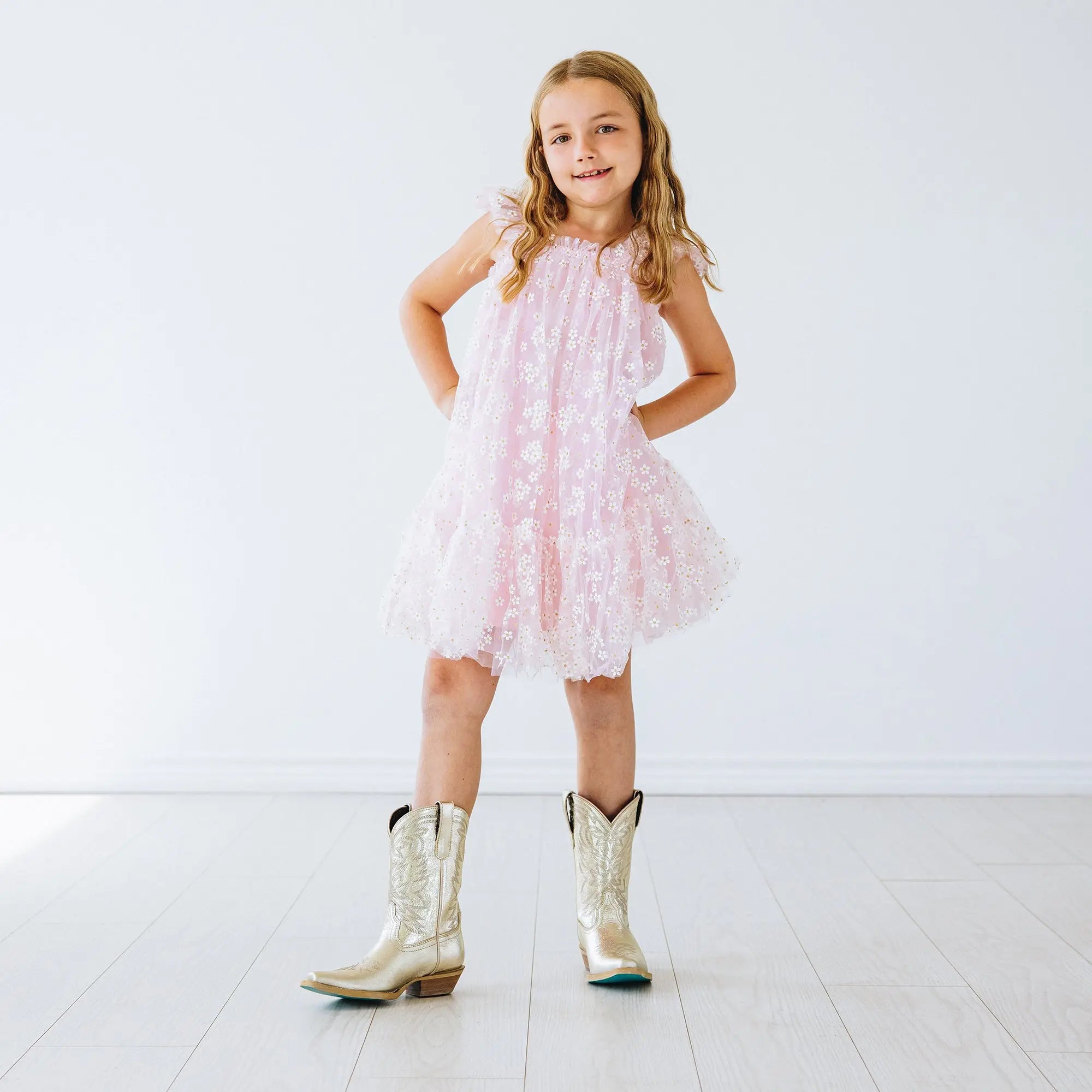 Lil' Lane Girls Smokeshow Boot - Champagne Metallic Kids Boots Western Fashion by Lane