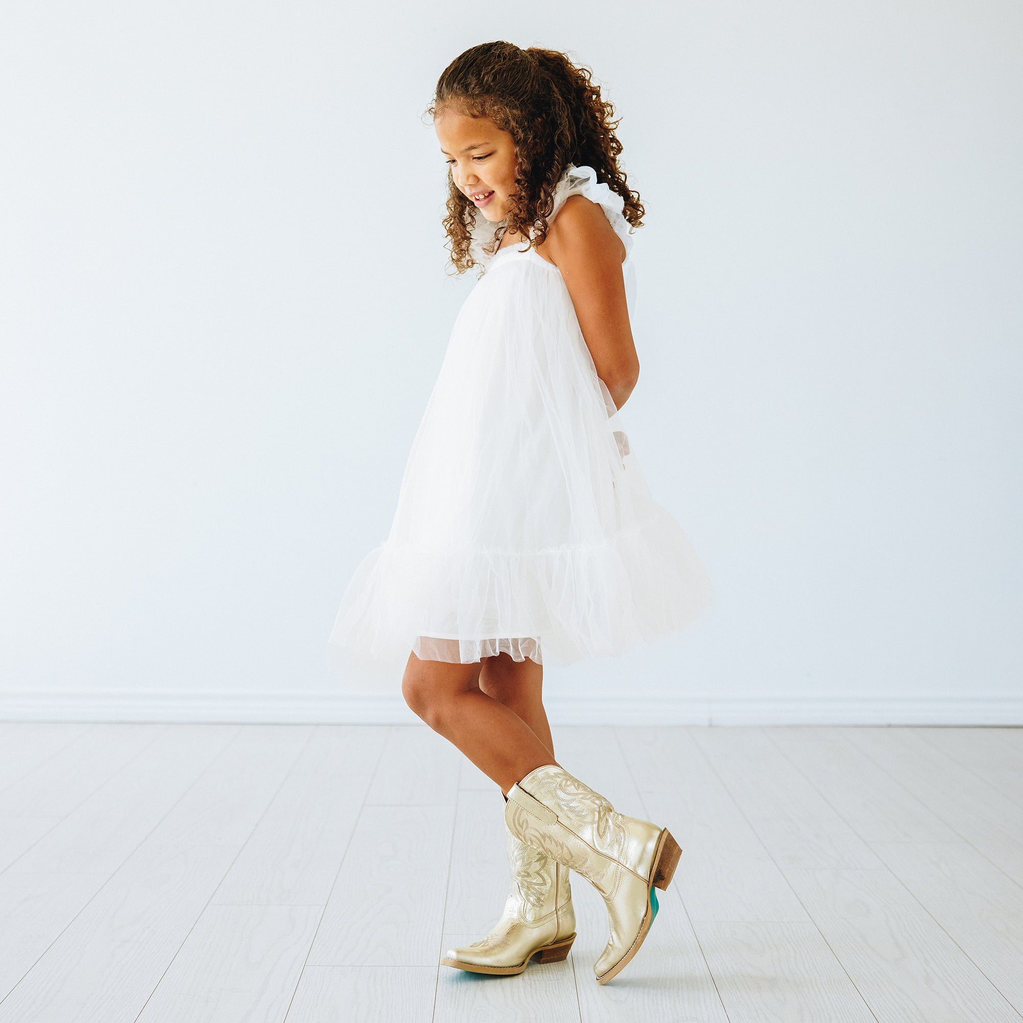 Lil' Lane Smokeshow Boot - Champagne Metallic Kids Boots Western Fashion by Lane