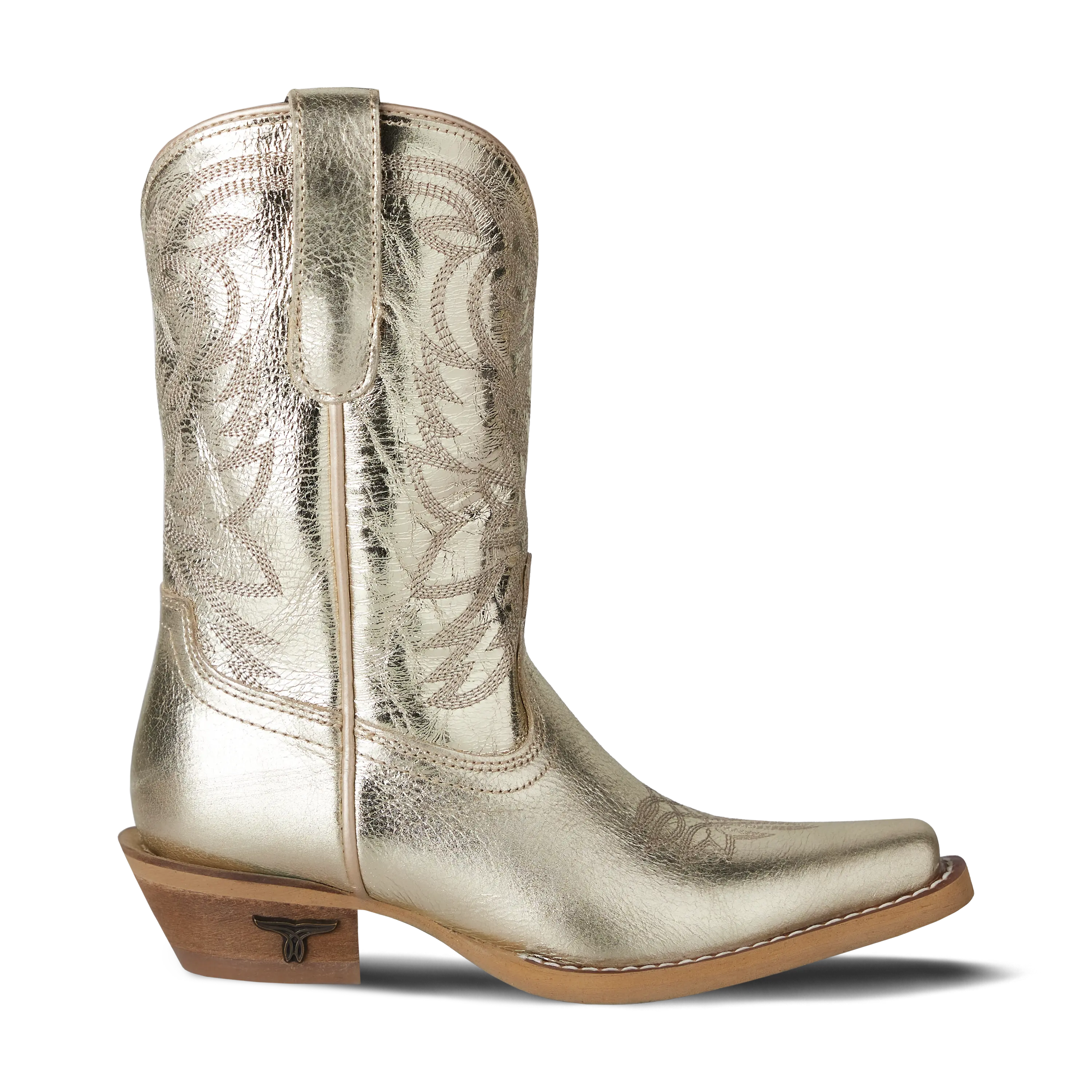 Lil' Lane Girls Smokeshow Boot - Champagne Metallic Kids Boots Western Fashion by Lane