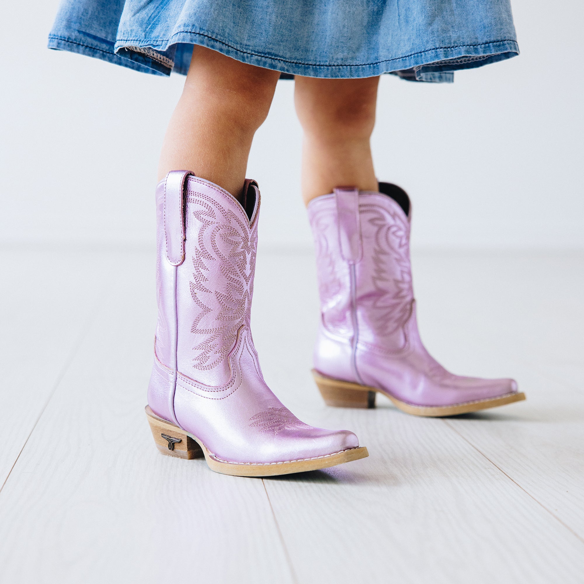 Lil' Lane Smokeshow Boot - Lavender Metallic Kids Boots Western Fashion by Lane