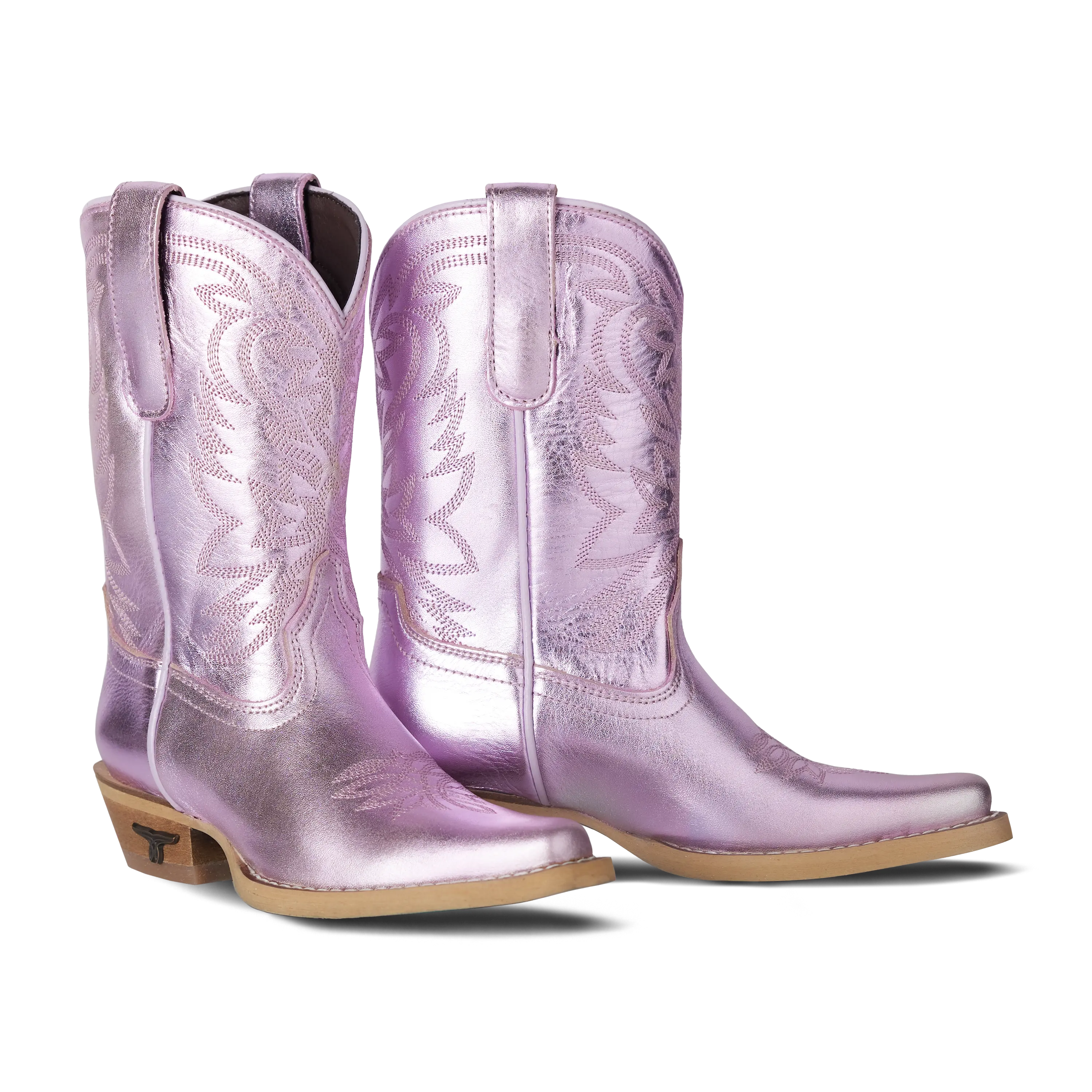 Lil' Lane Girls Smokeshow Boot - Lavender Metallic Kids Boots Lavender Metallic Western Fashion by Lane