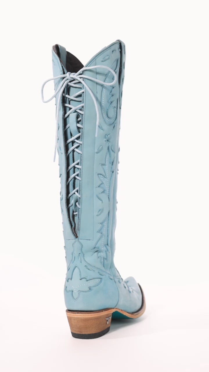 Reverie Knee High Corset - Powder Blue Ladies Boot Western Fashion by Lane