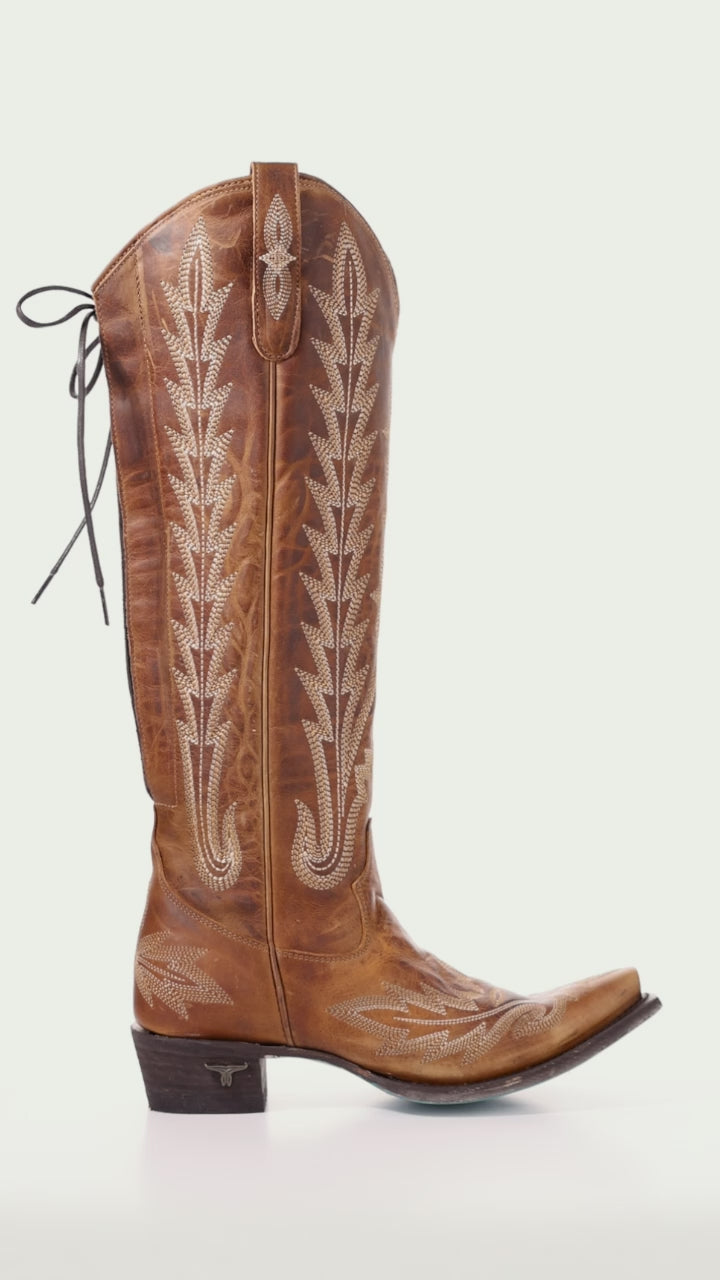 Lexington Knee High Corset - Desert Clay Ladies Boot Western Fashion by Lane