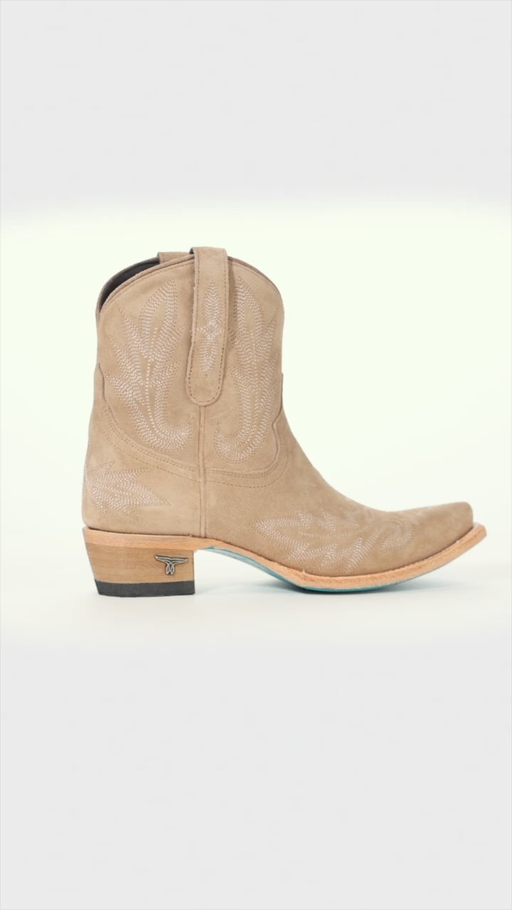 Lexington Bootie - Latte Suede Ladies Bootie Western Fashion by Lane
