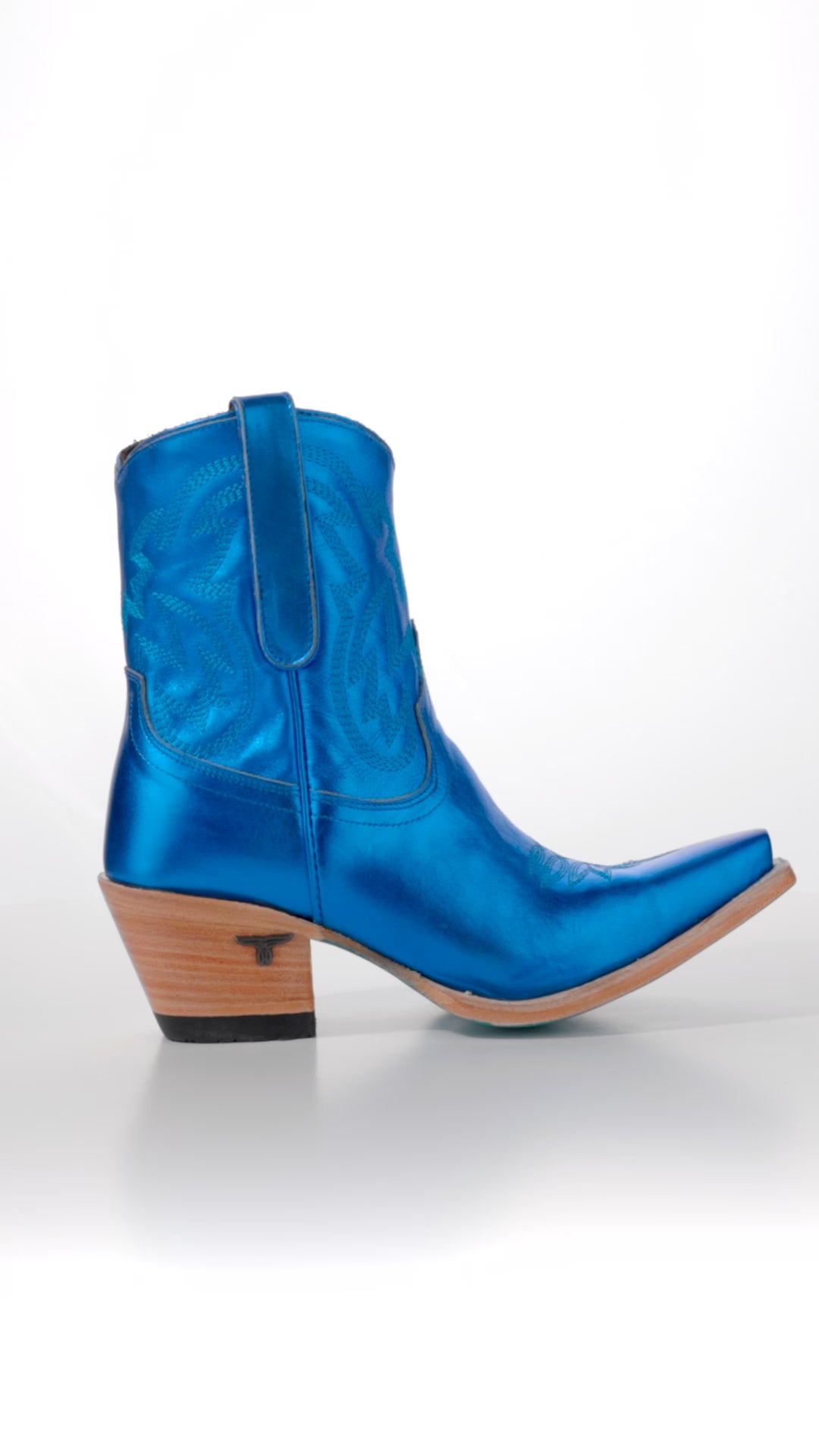 Smokeshow Bootie - Cobalt Metallic Ladies Bootie Western Fashion by Lane