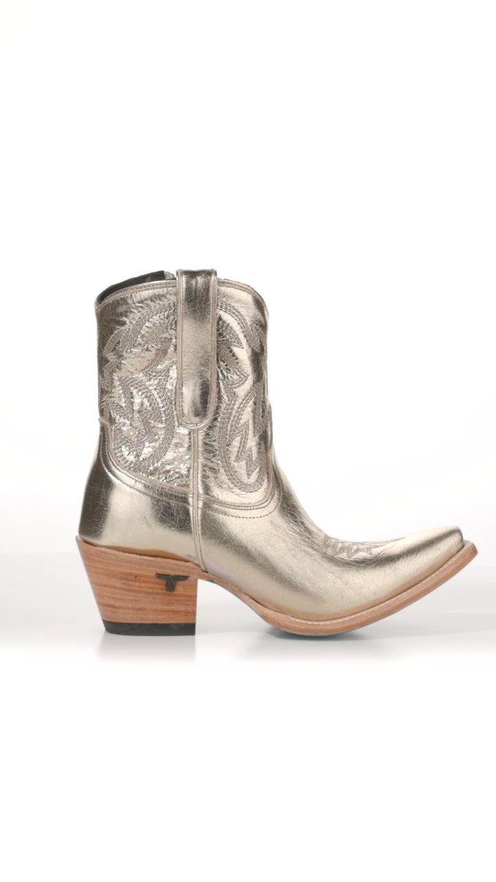 Smokeshow Bootie - Champagne Metallic Ladies Bootie Western Fashion by Lane