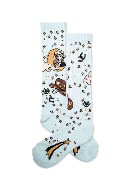 Lucky Cosmic Cowgirl Performance Socks Women's Mid-Calf Socks  Western Fashion by Lane