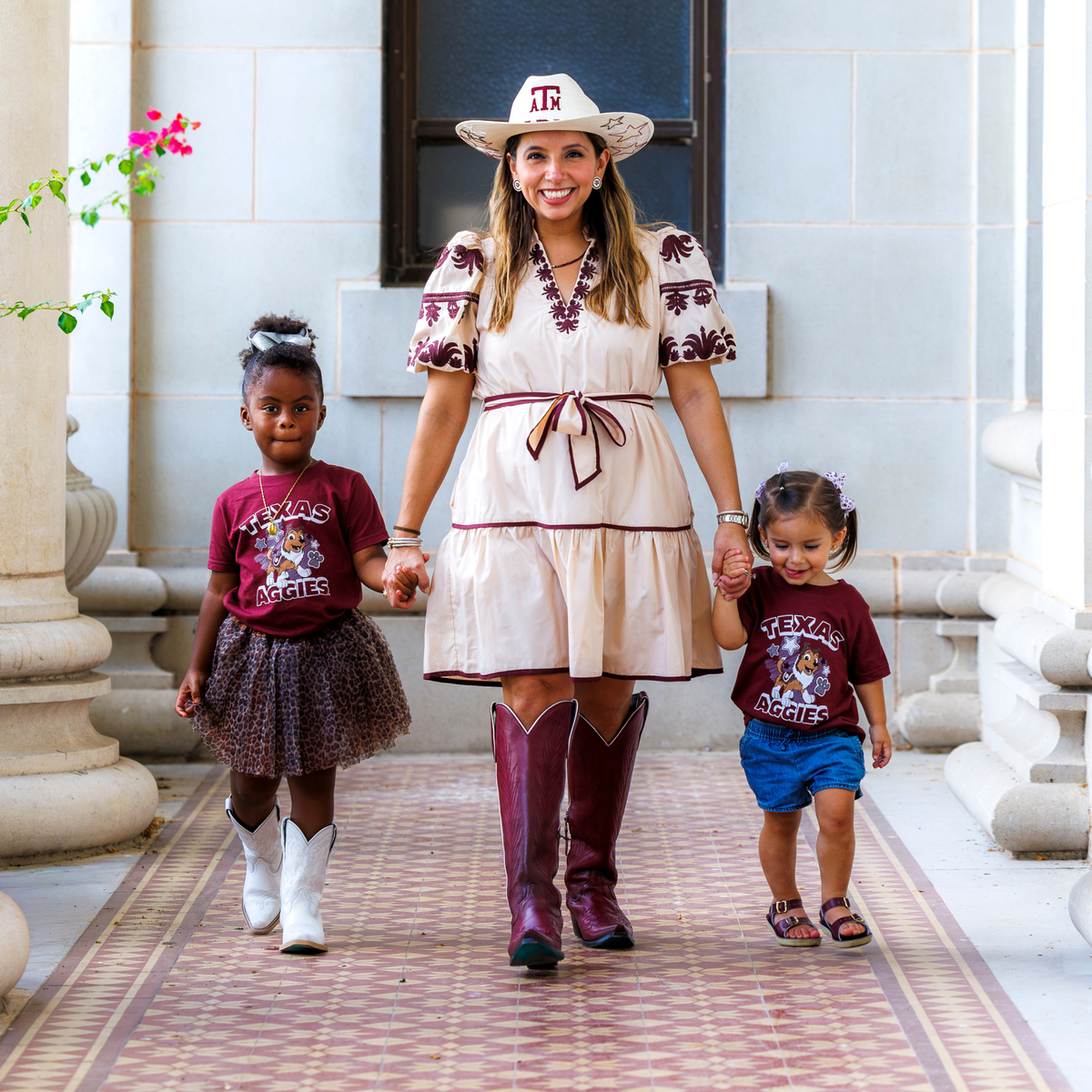 Texas A&M Future Legacy Lil' Lane Girls Boots - Matte White Kids Boots Western Fashion by Lane