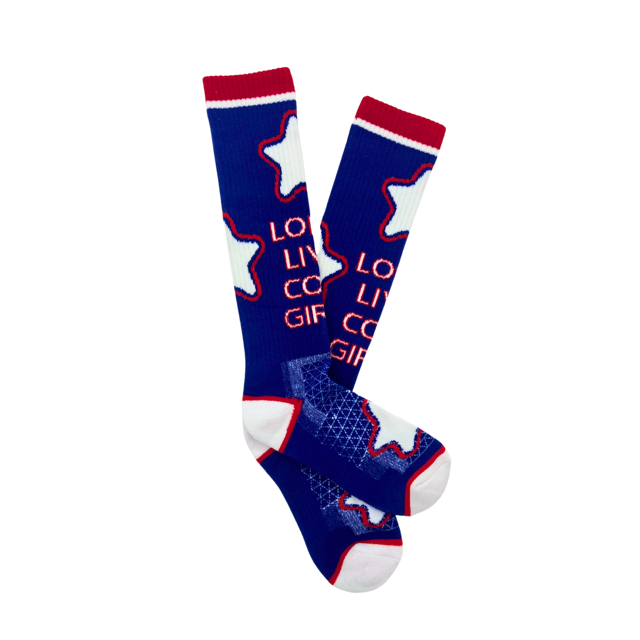 Long Live Cowgirls Red/Blue Performance Socks