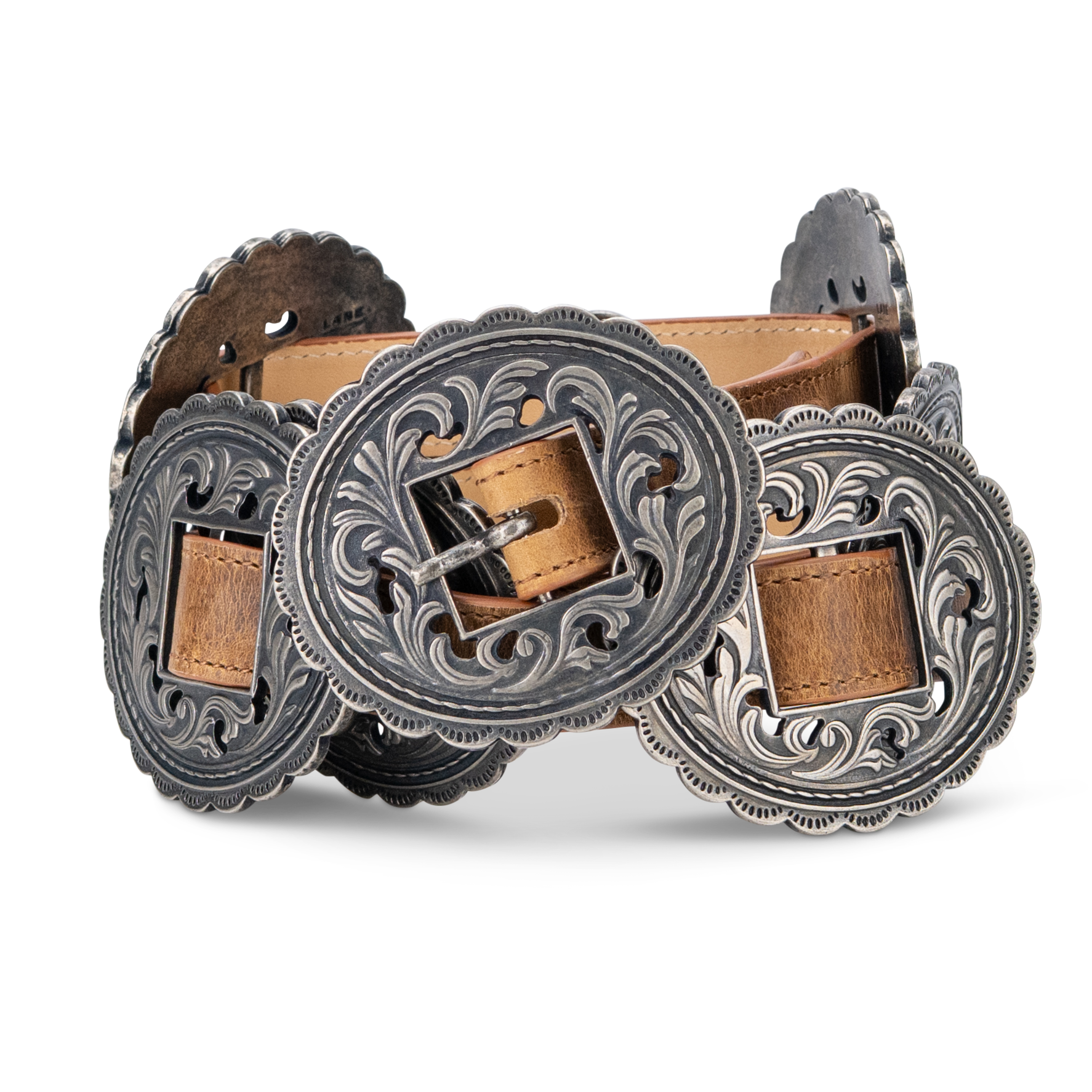Lane Silver Concho Belt - Desert Clay Belt Western Fashion by Lane