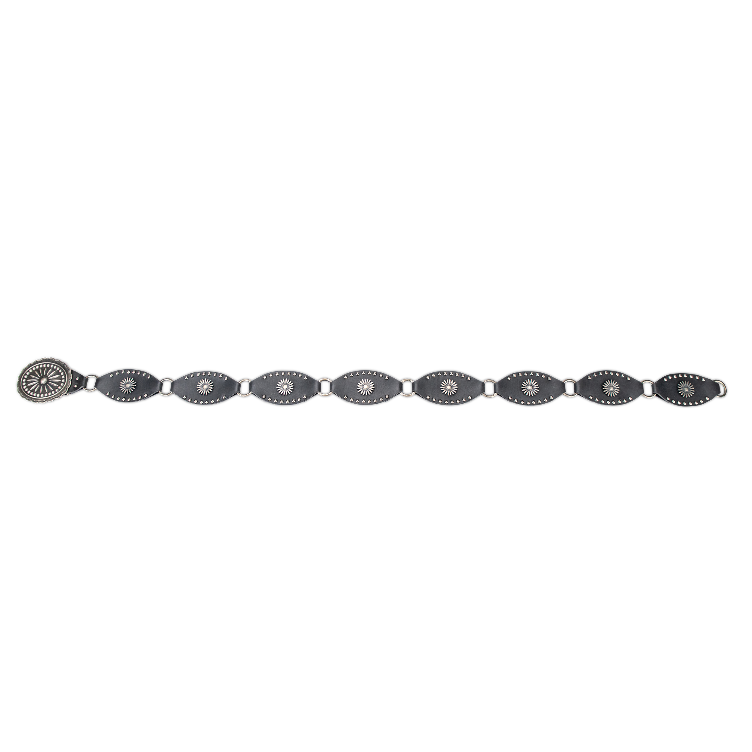 Lane Silver Disc Belt - Jet Black Belt Western Fashion by Lane