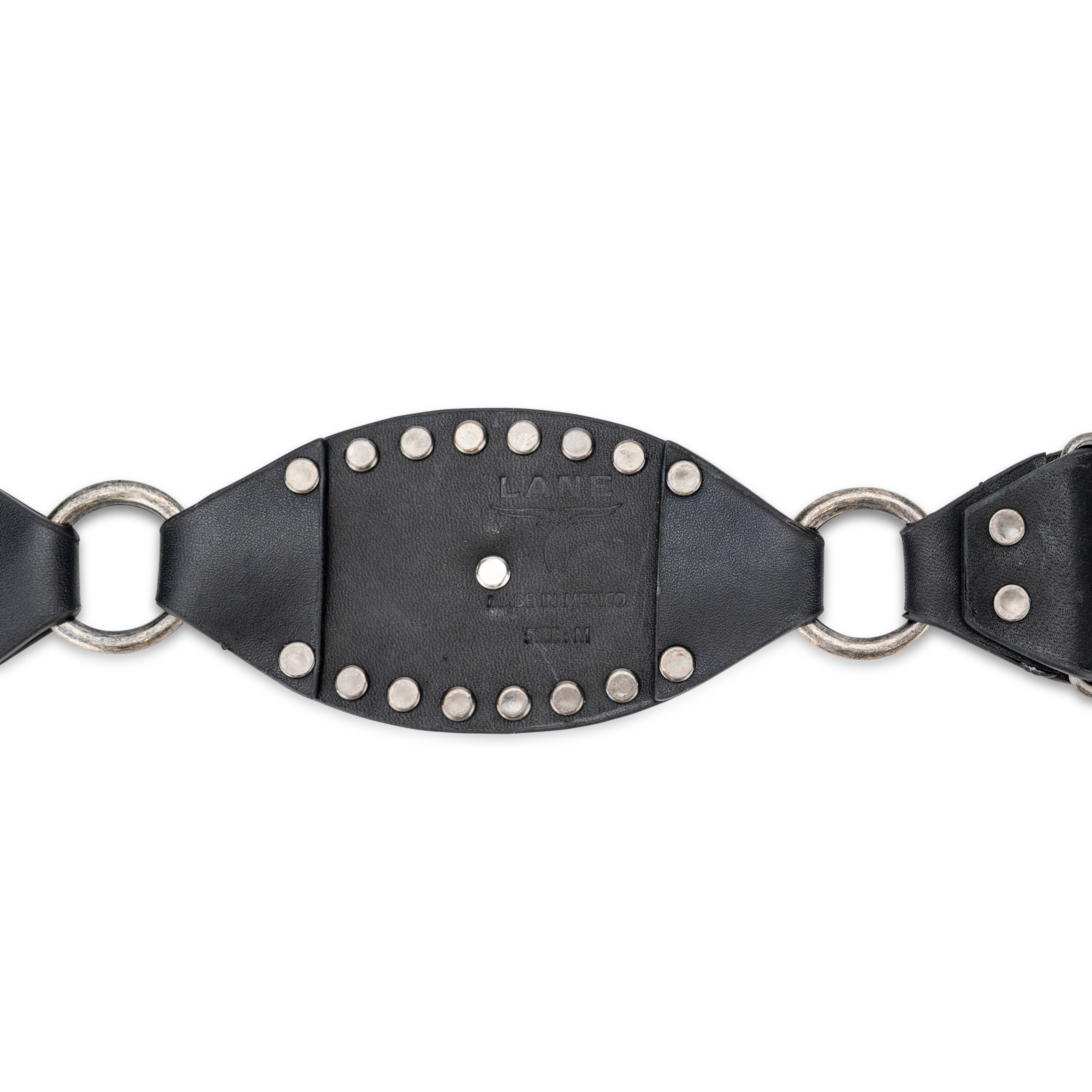Lane Silver Disc Belt - Jet Black Belt Western Fashion by Lane