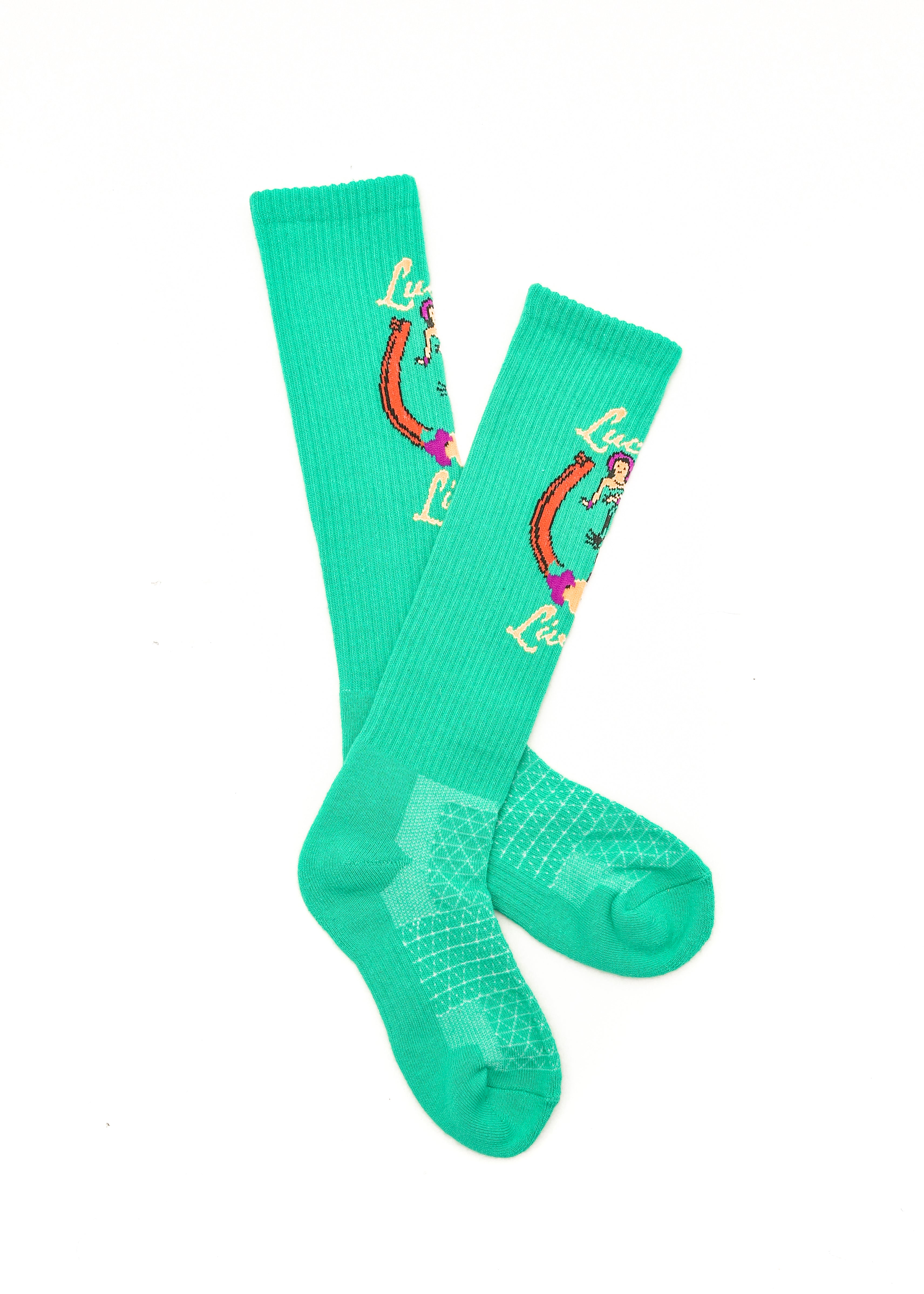 Lucky Living Island Cowgirl Turquoise Performance Socks Women's Mid-Calf Socks Western Fashion by Lane