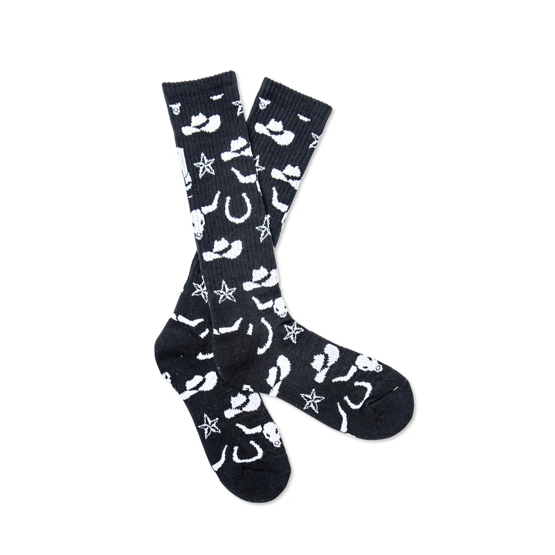 Get Western Black & White Performance Socks Women's Mid-Calf Socks  Western Fashion by Lane