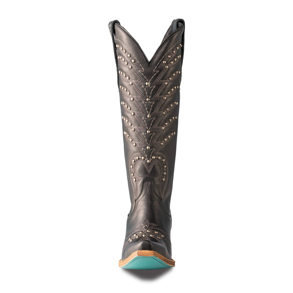 Studded Squash Blossom - Jet Black Ladies Boot Western Fashion by Lane