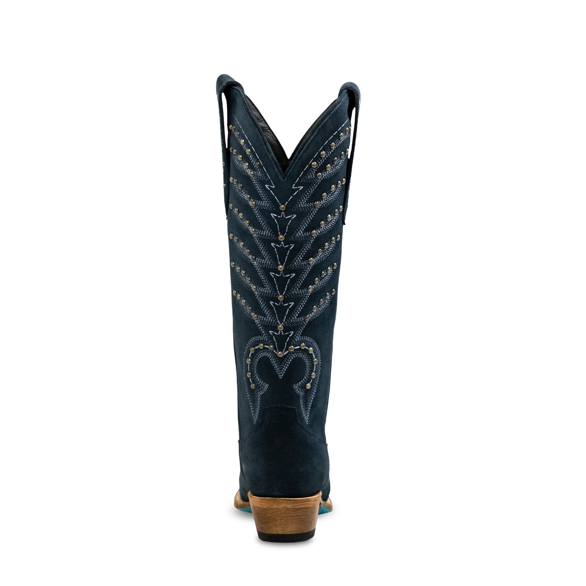 Studded Squash Blossom Boot - Navy Suede Ladies Boot Western Fashion by Lane