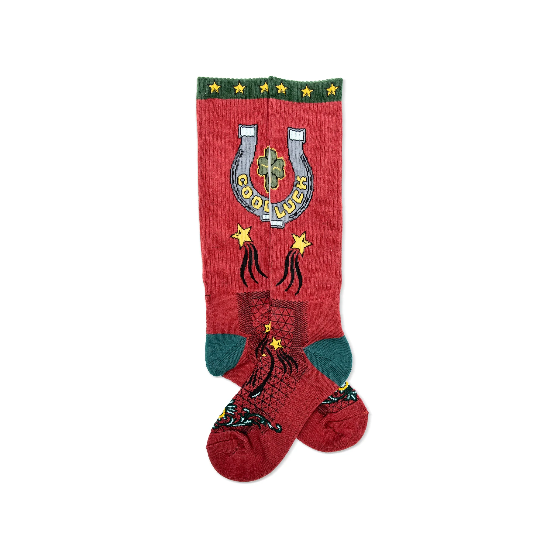 Fringe Lucky Horseshoe Red Performance Socks Women's Mid-Calf Socks  Western Fashion by Lane