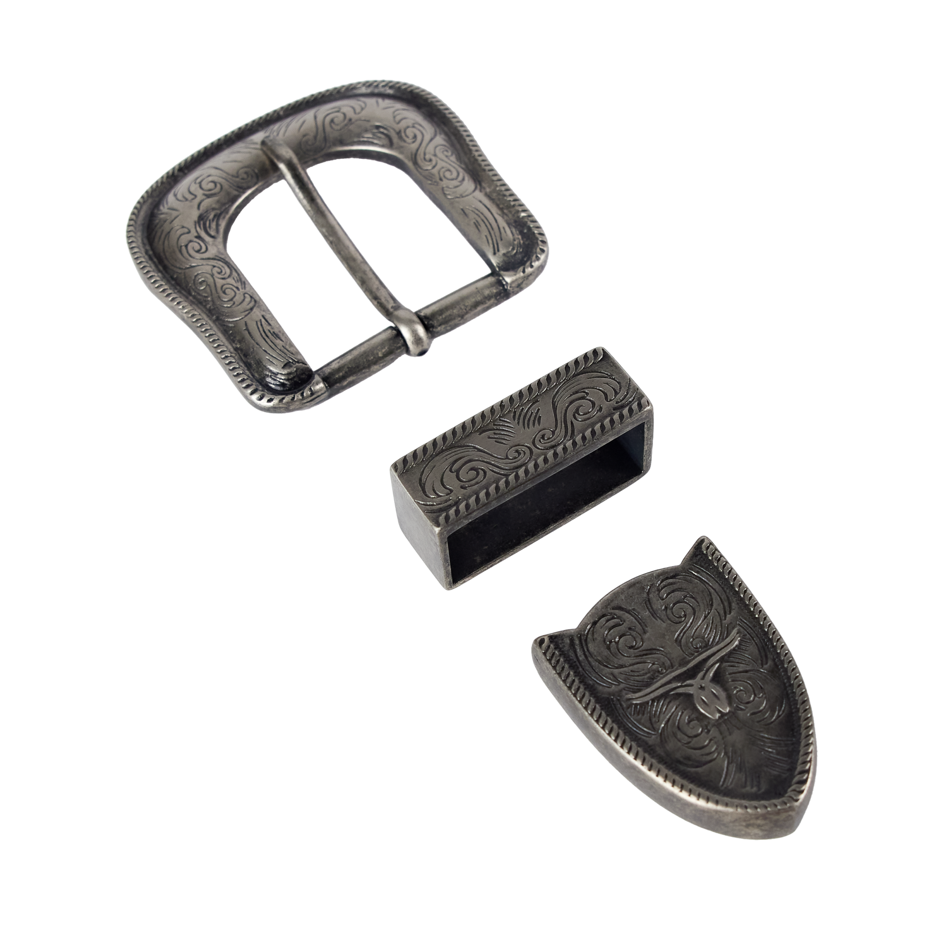 Belt Buckle - Silver Single Buckle Set