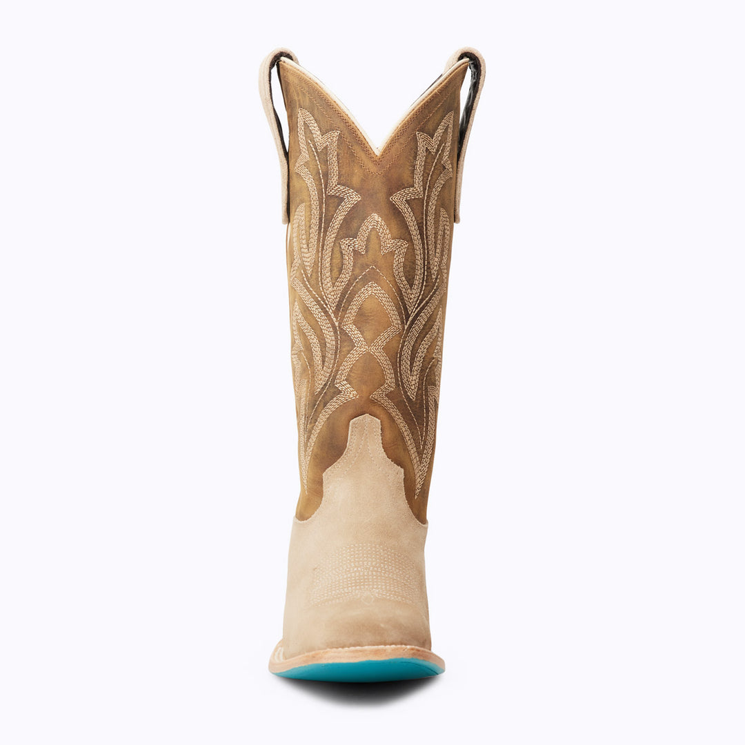 Classic Square - Latte Suede and Burnt Caramel Ladies Boot  Western Fashion by Lane