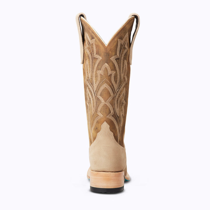 Classic Square - Latte Suede and Burnt Caramel Ladies Boot  Western Fashion by Lane