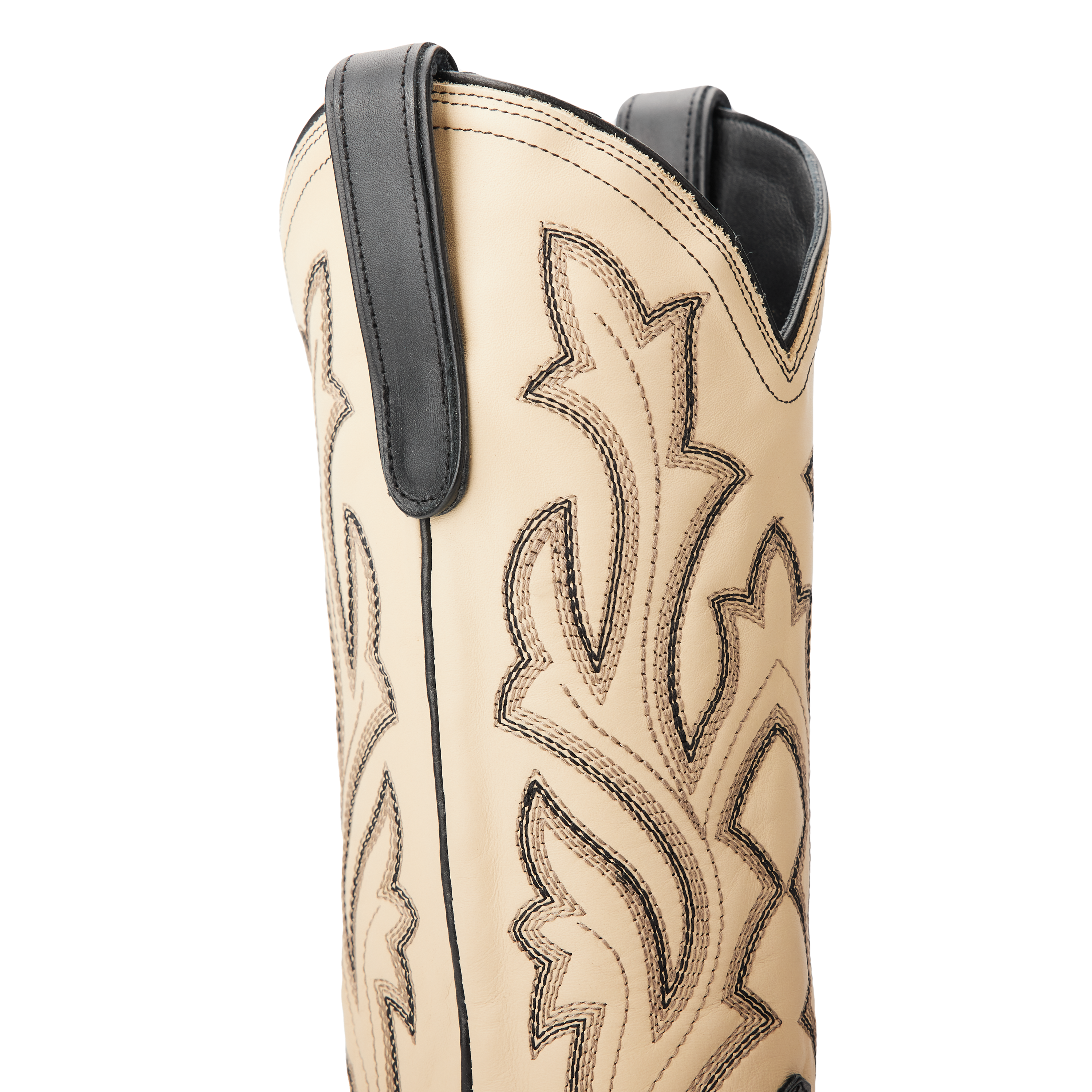 Classic Square Boot - Jet Black and Pale Ivory Ladies Boot Western Fashion by Lane