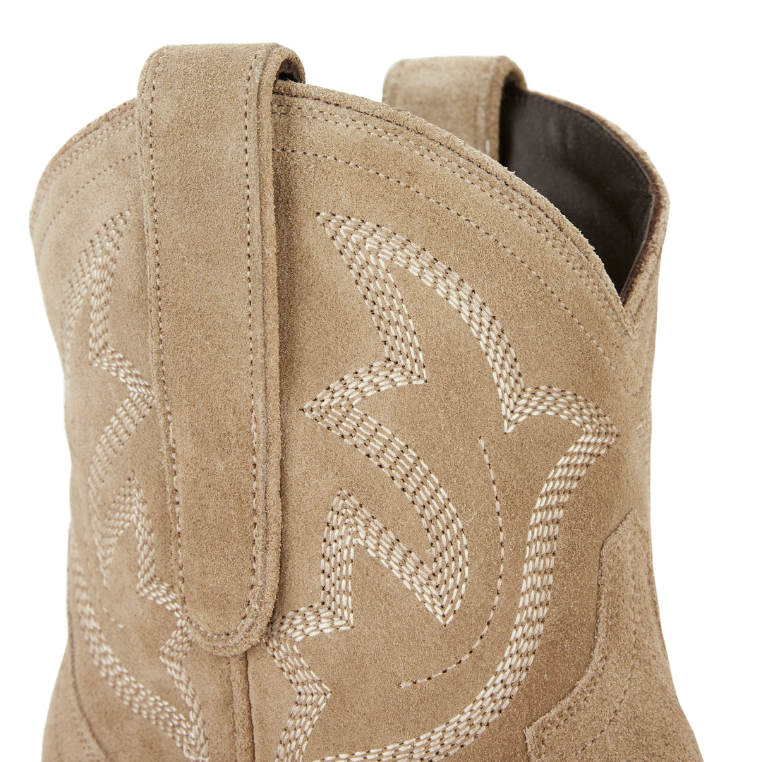 Saratoga Bootie x West Desperado - Latte Roughout Ladies Bootie Western Fashion by Lane