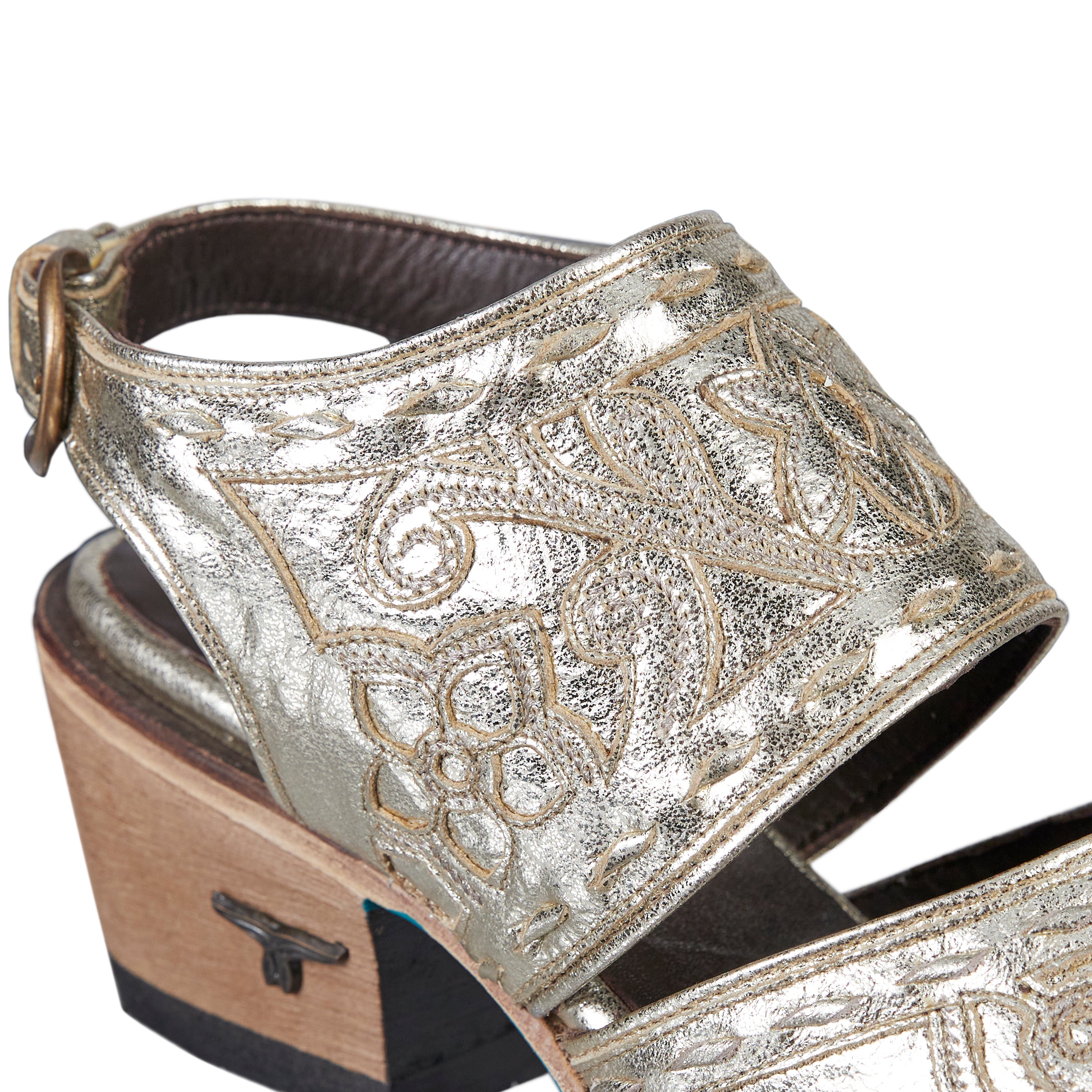 Robin Slingback Mule - Champagne Metallic Mule Western Fashion by Lane