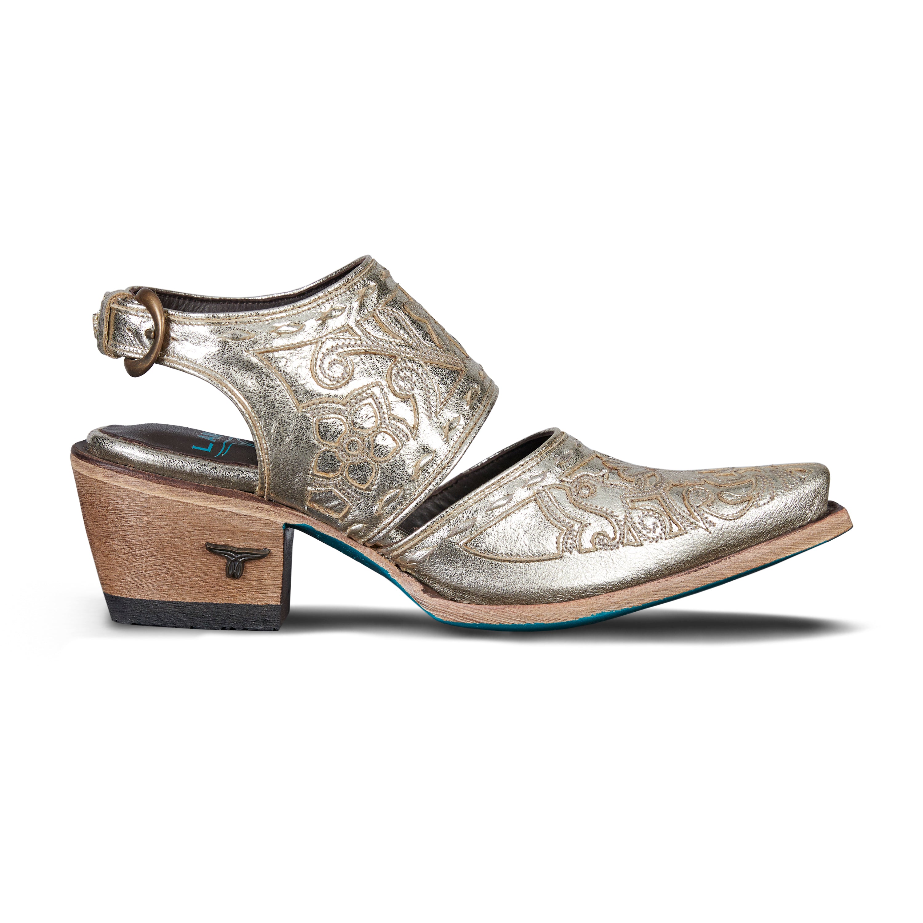 Robin Slingback Mule - Champagne Metallic Mule Western Fashion by Lane