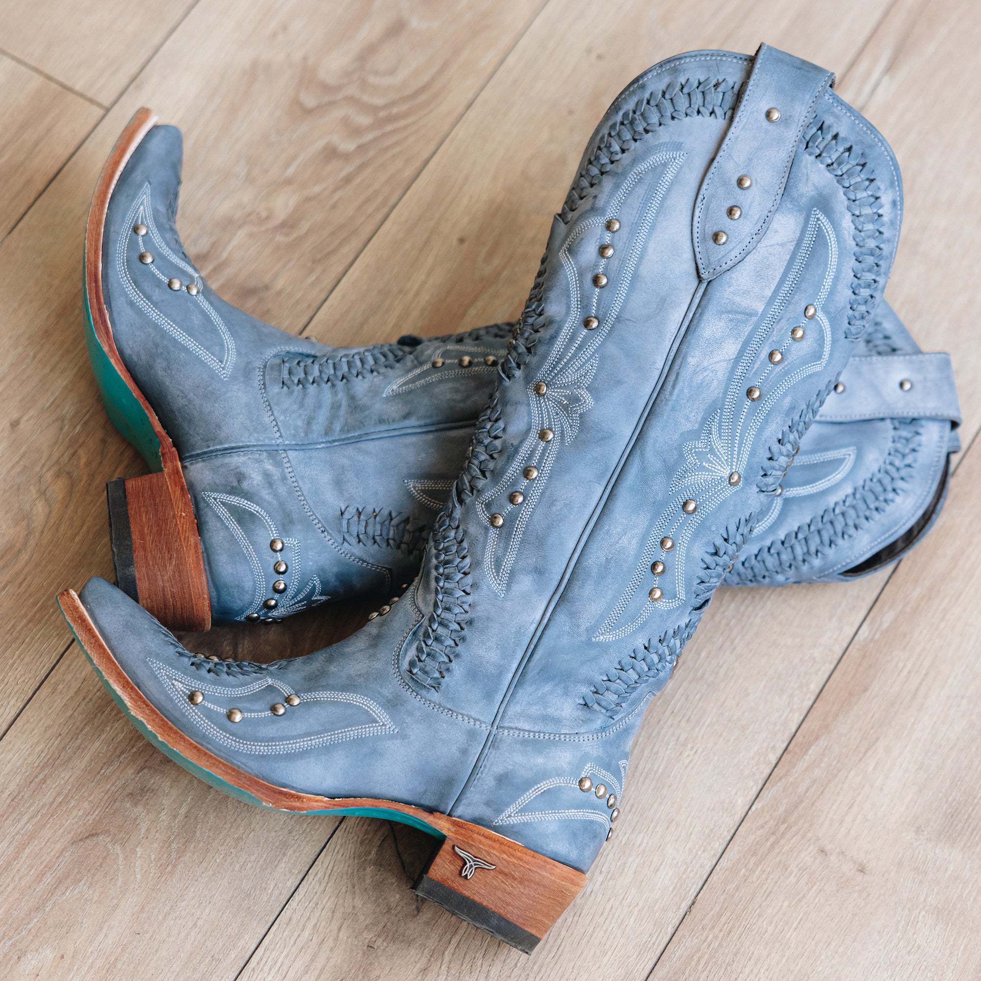 Cossette Boot - Washed Denim Ladies Boot Western Fashion by Lane